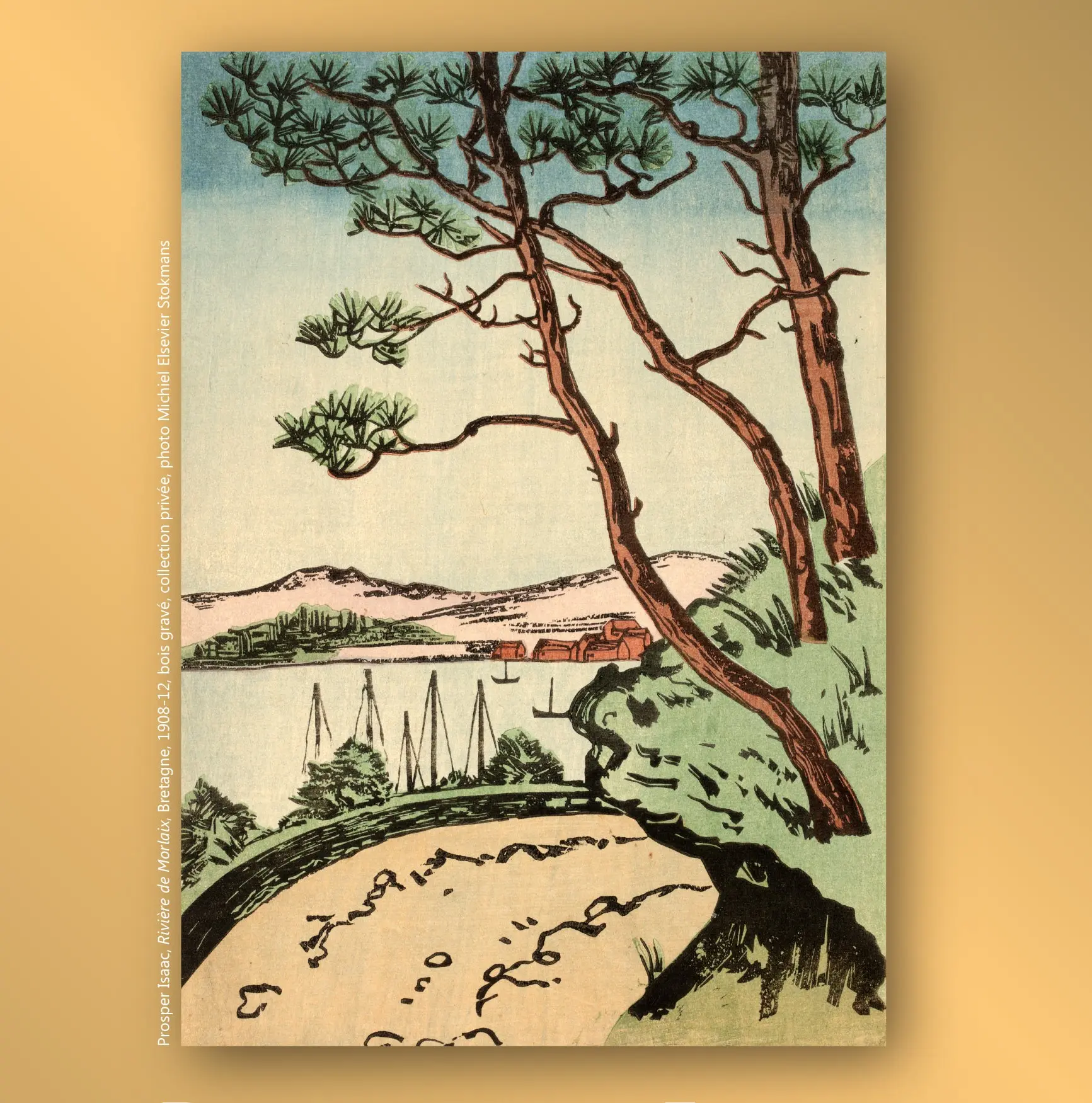 Prosper Isaac, Rivière de Morlaix, Btretagne, 1908-12, bois gravé,
