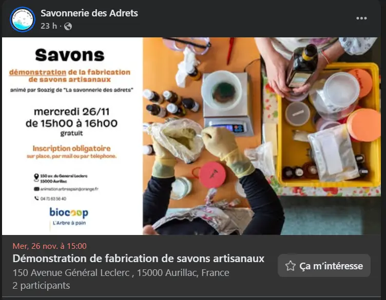 Démonstration de fabrication de savons artisanaux