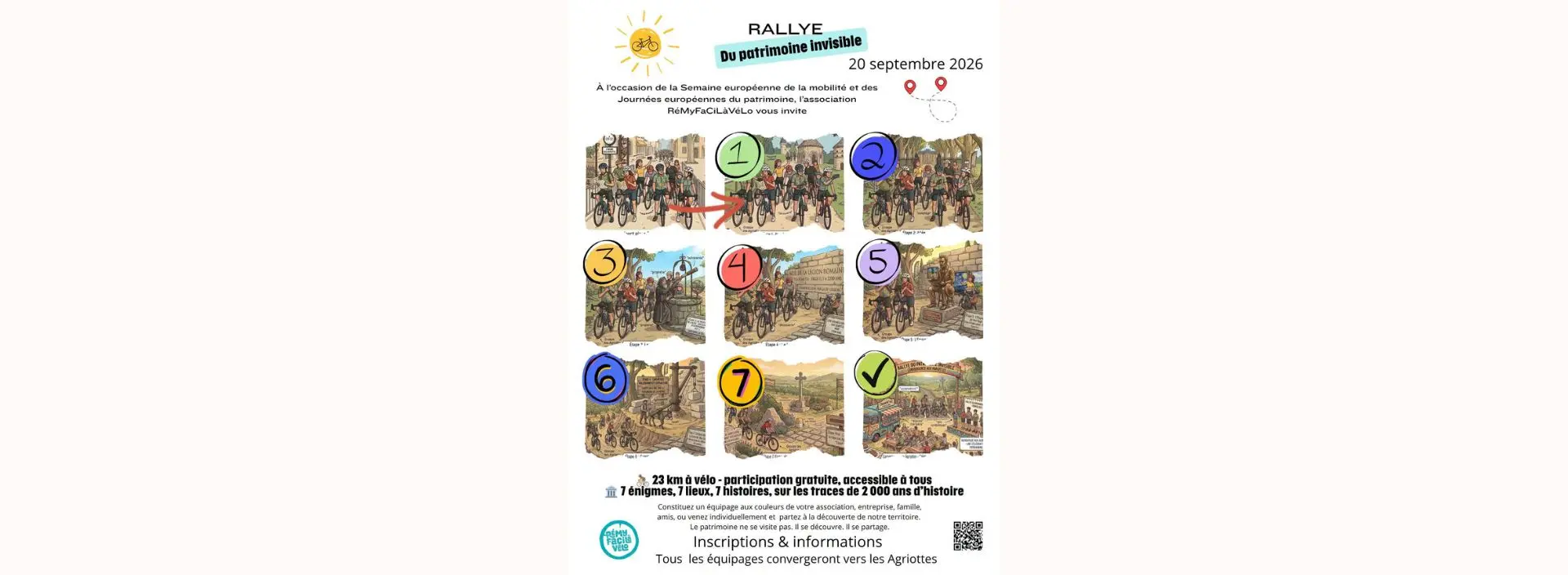 Affiche du Rallye-Découverte du Patrimoine Invisible RémyFaCiLàVélo_Saint-Rémy-de-Provence
