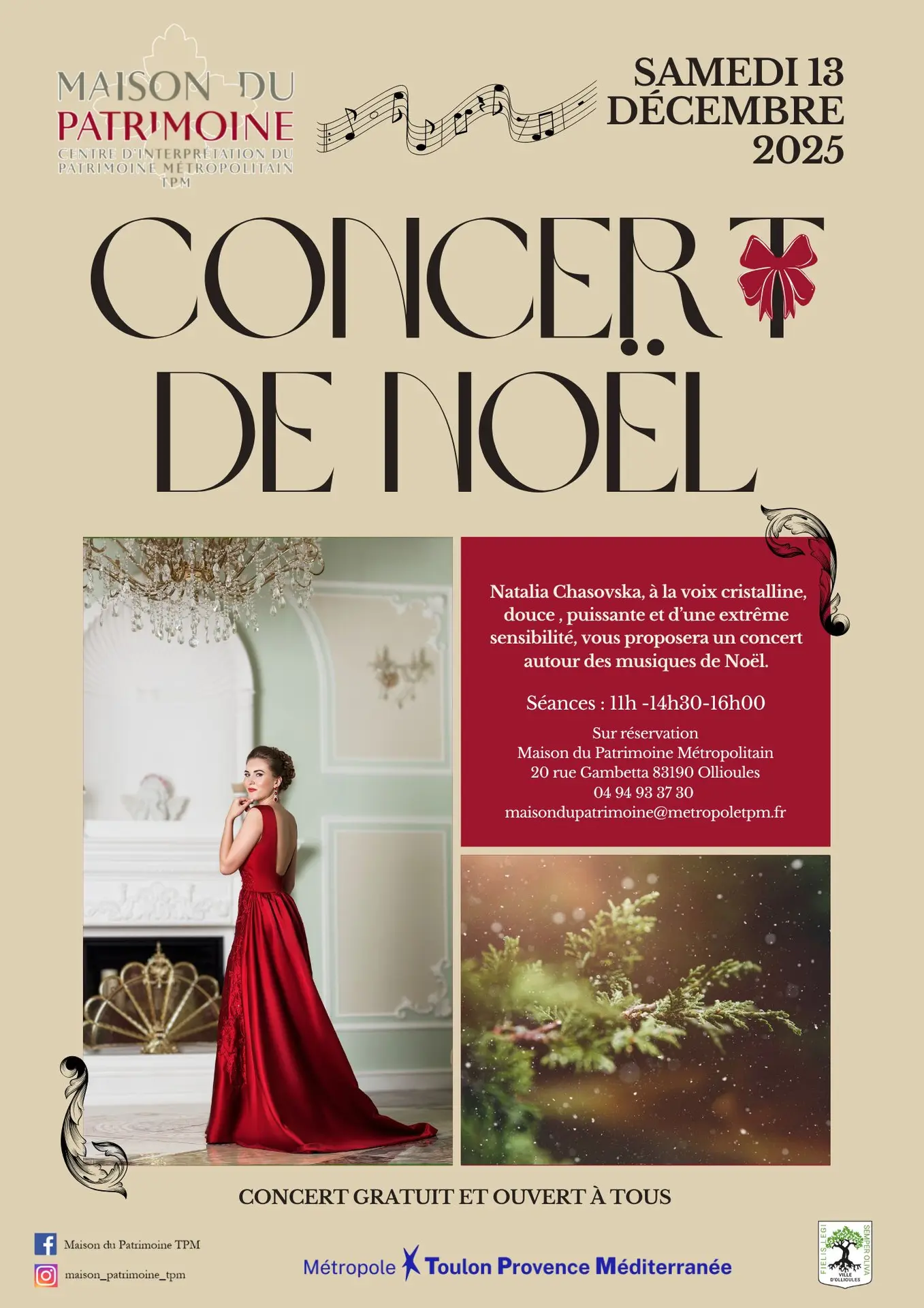 Concert de Noël avec Natalia Chasovska