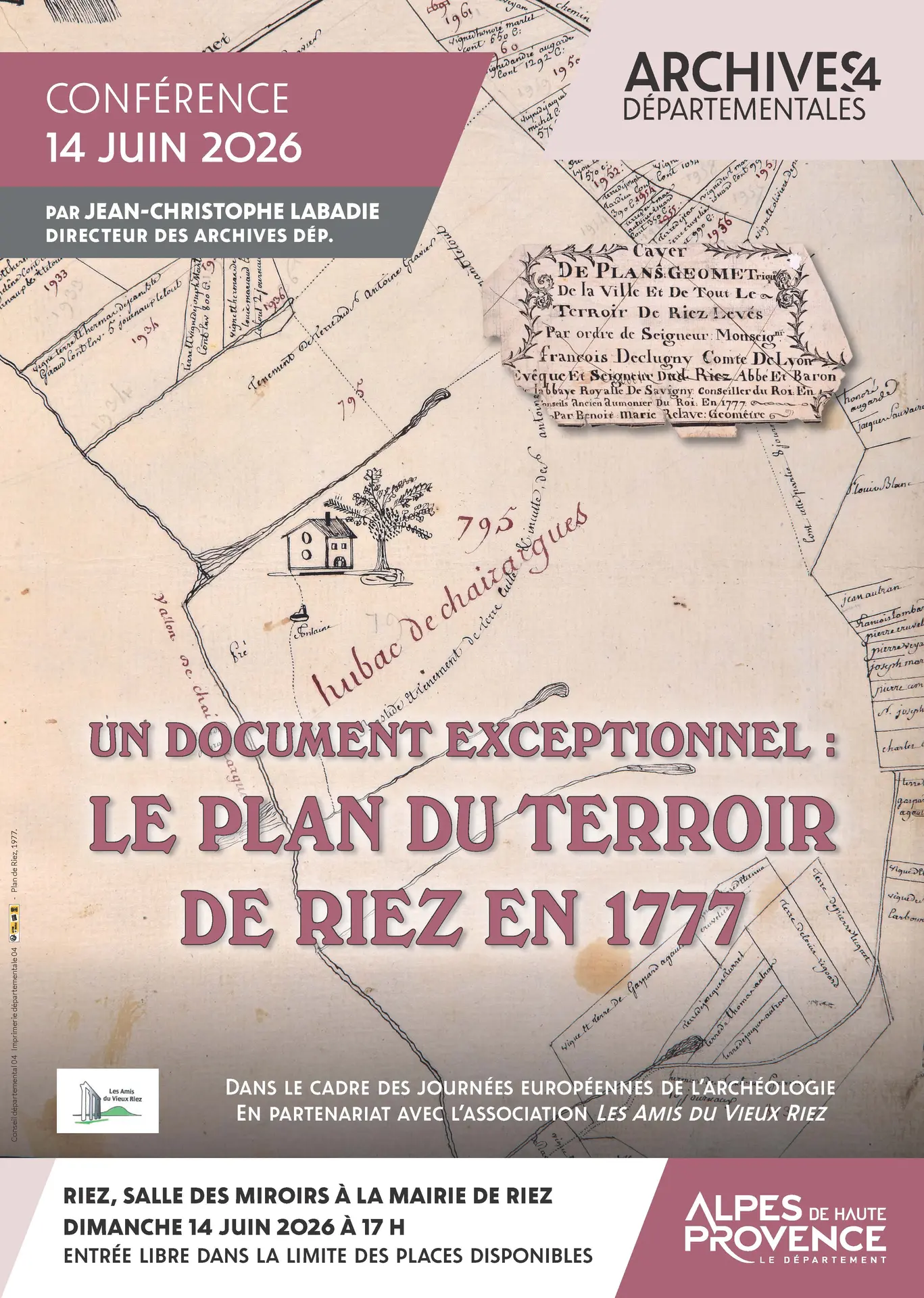Plan du terroir de Riez 1777