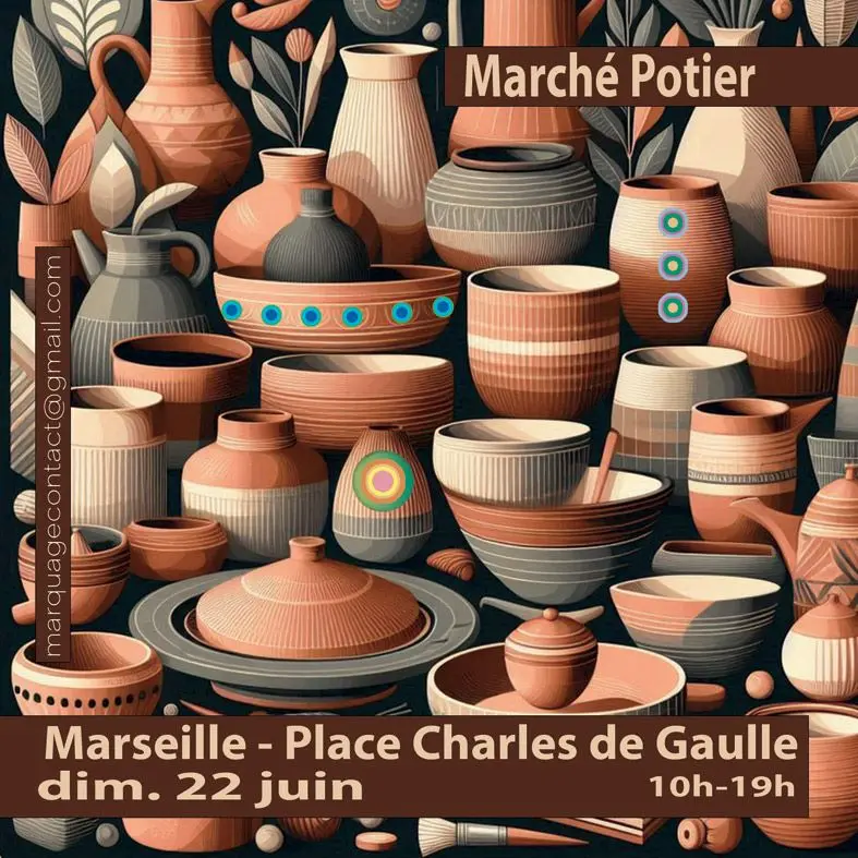 affiche web avec des pots