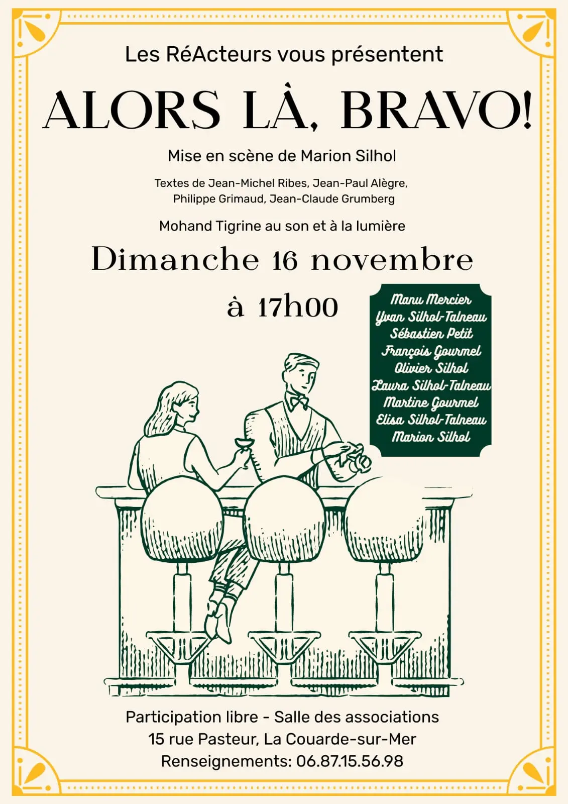 Théâtre : Alors là, bravo !_La Couarde-sur-Mer