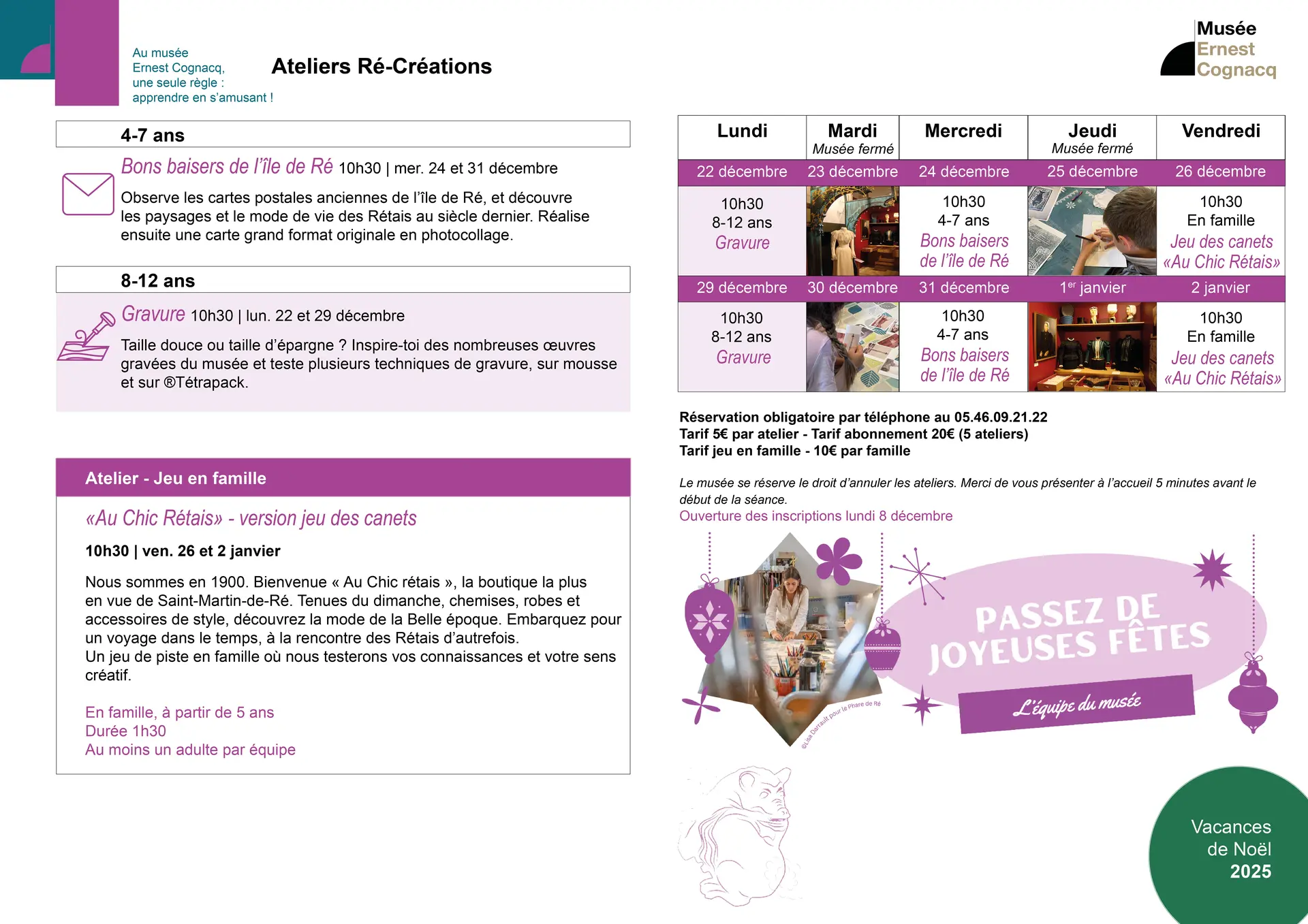 les Ateliers Ré-Créations de Noël au Musée Ernest Cognacq_Saint-Martin-de-Ré