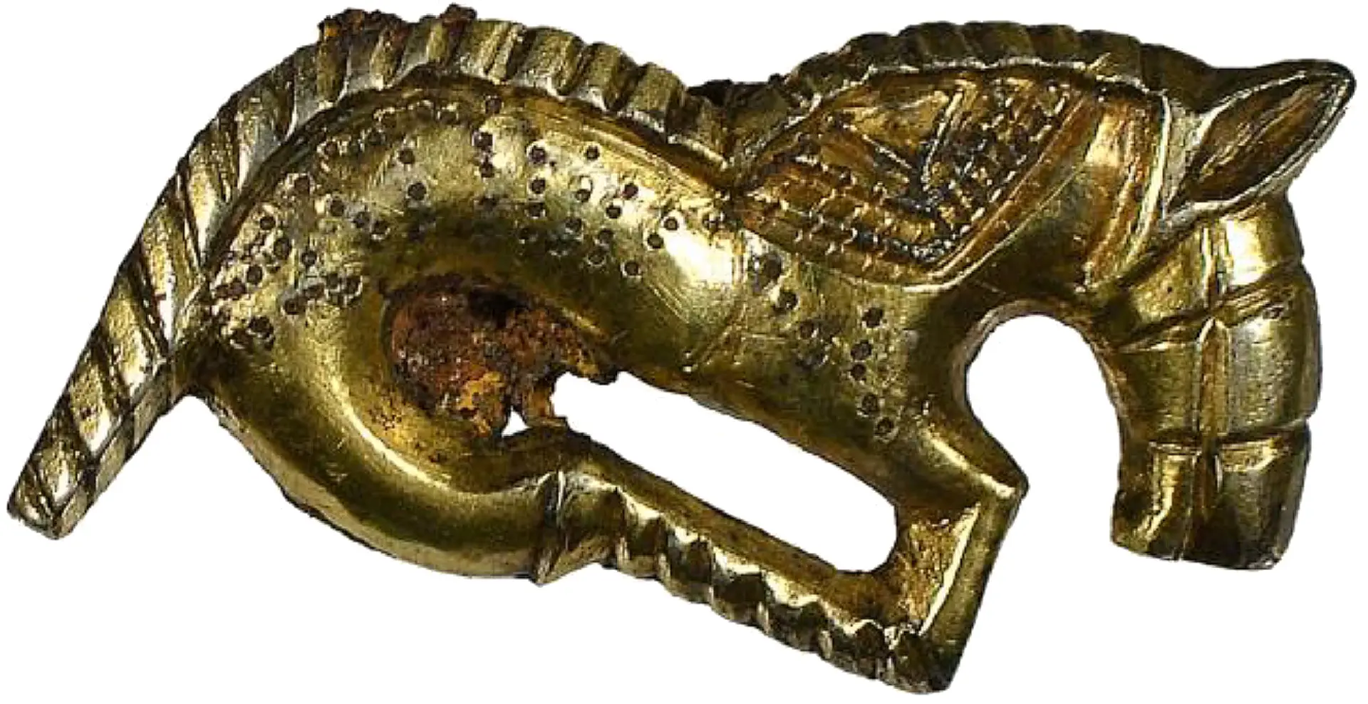 Fibule  burgonde du 5 ou 6e s. trouvée à Annecy, en argent doré