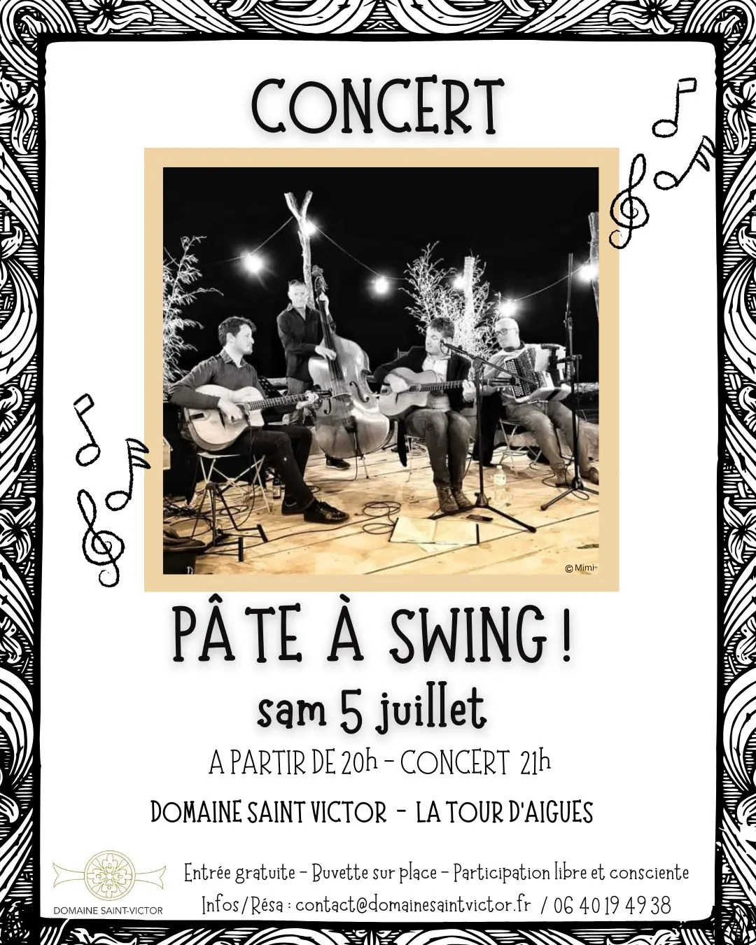 Concert de Pâte à Swing au Domaine Saint Victor à La Tour d' Aigues_La Tour-d'Aigues
