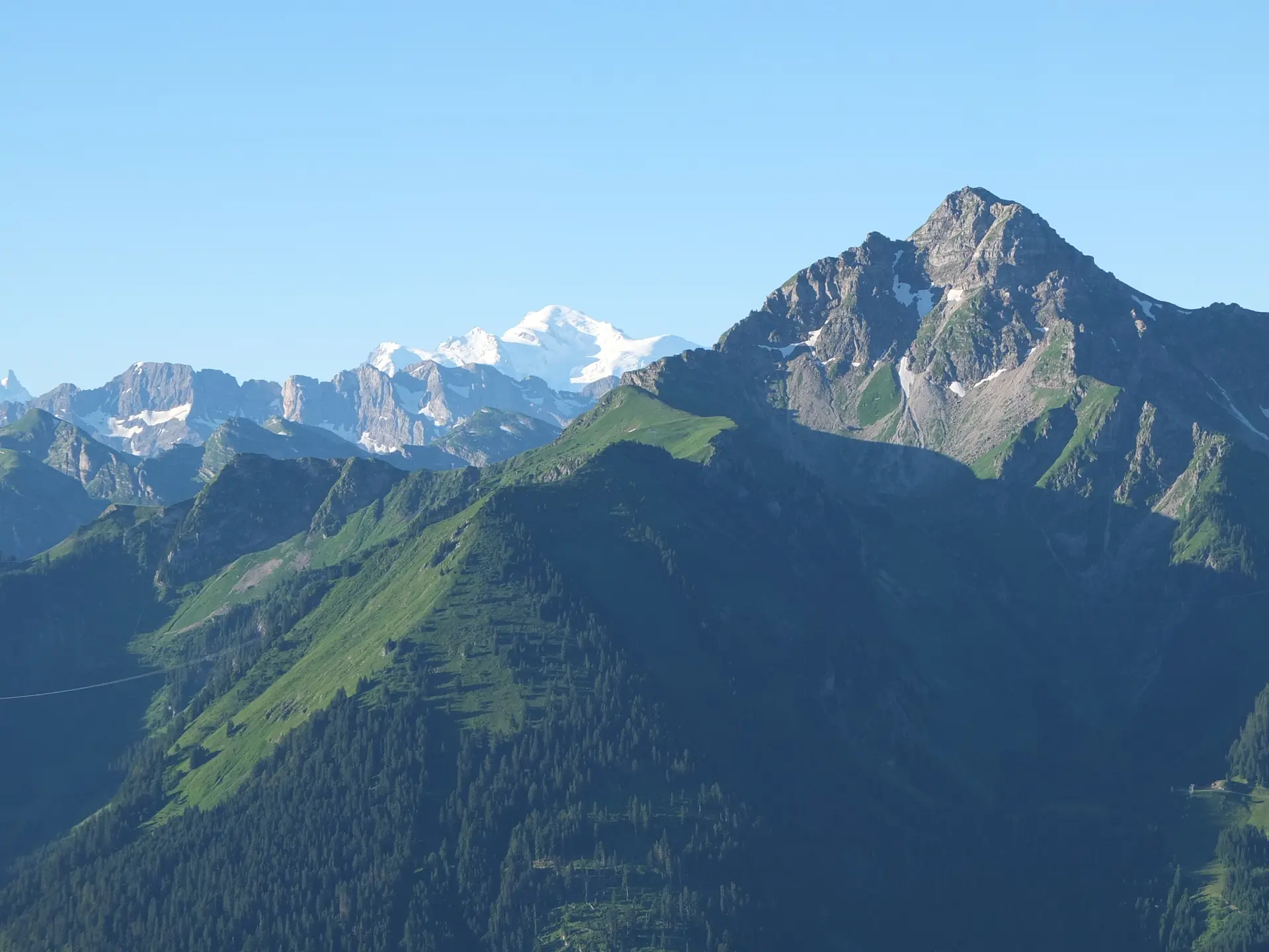 View of Mont de Grange and Mont Blanc