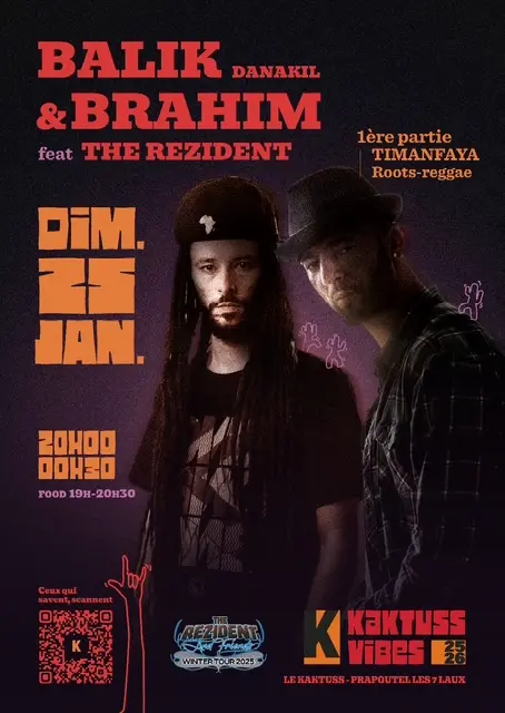Affiche du concert de Balik (Danakil) & Brahim & Timanfaya au Kaktuss