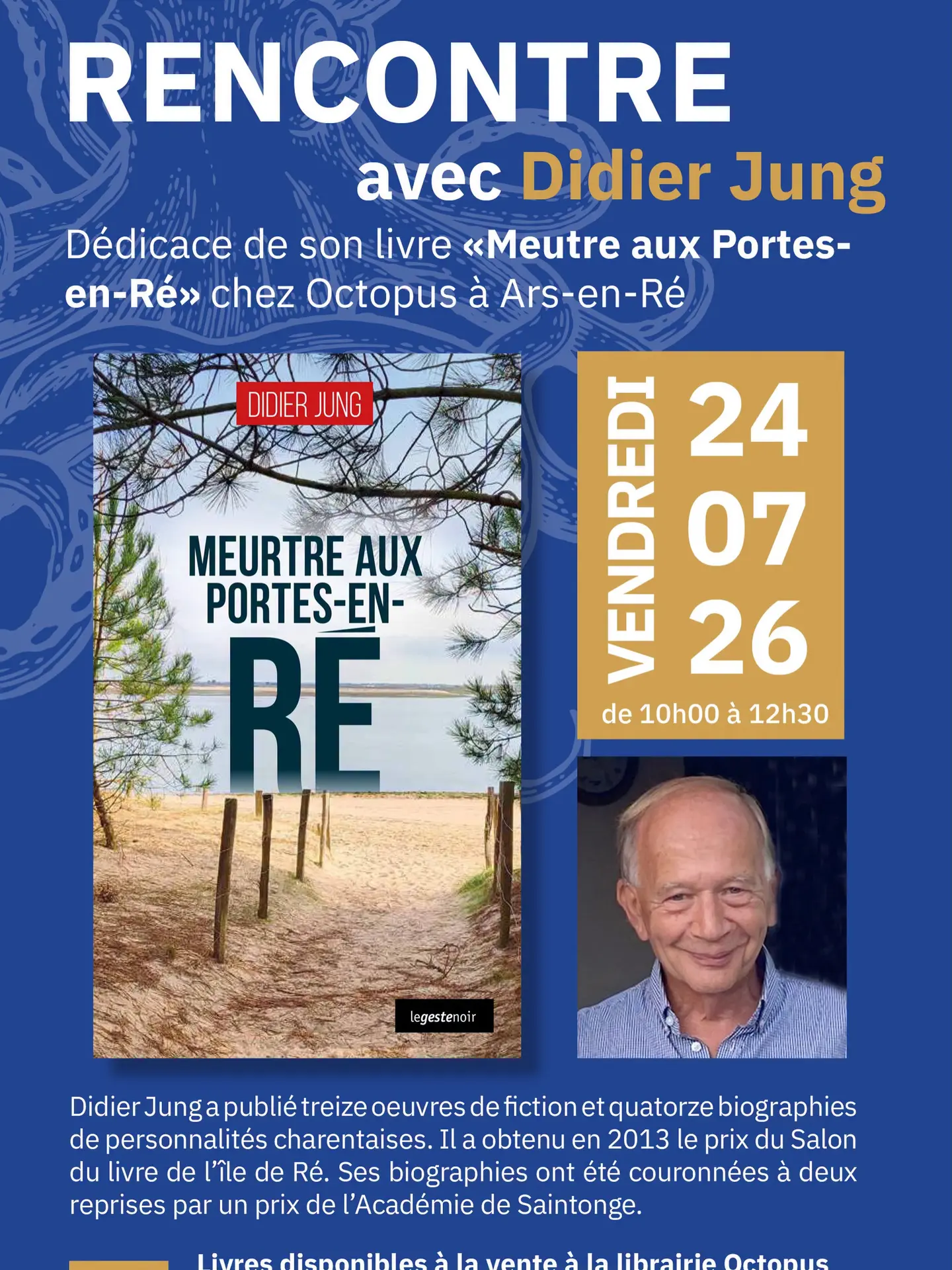Poster for the meet-and-greet and book signing with Didier Jung