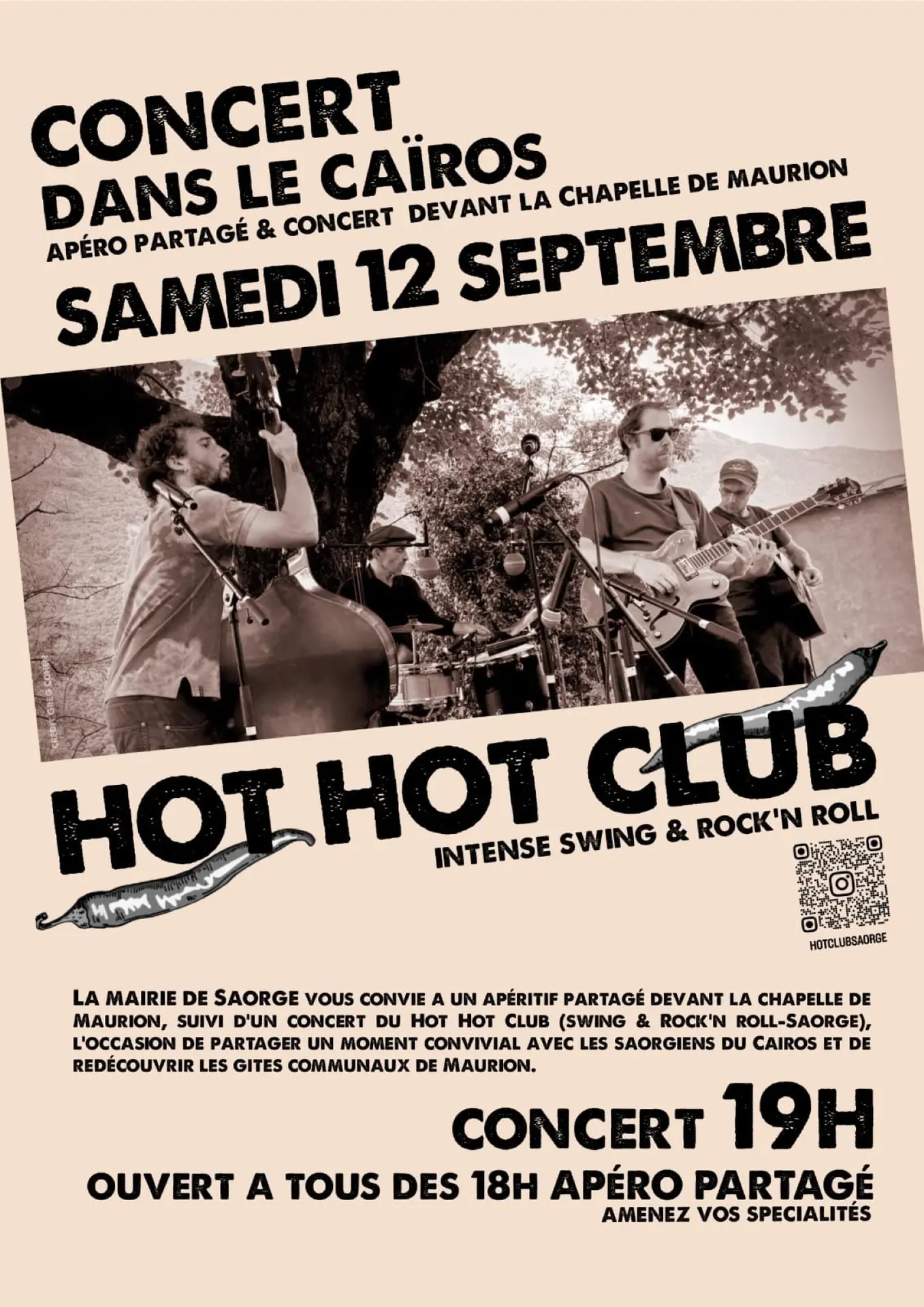Apéro-concert avec le Hot Hot Club de Saorgge