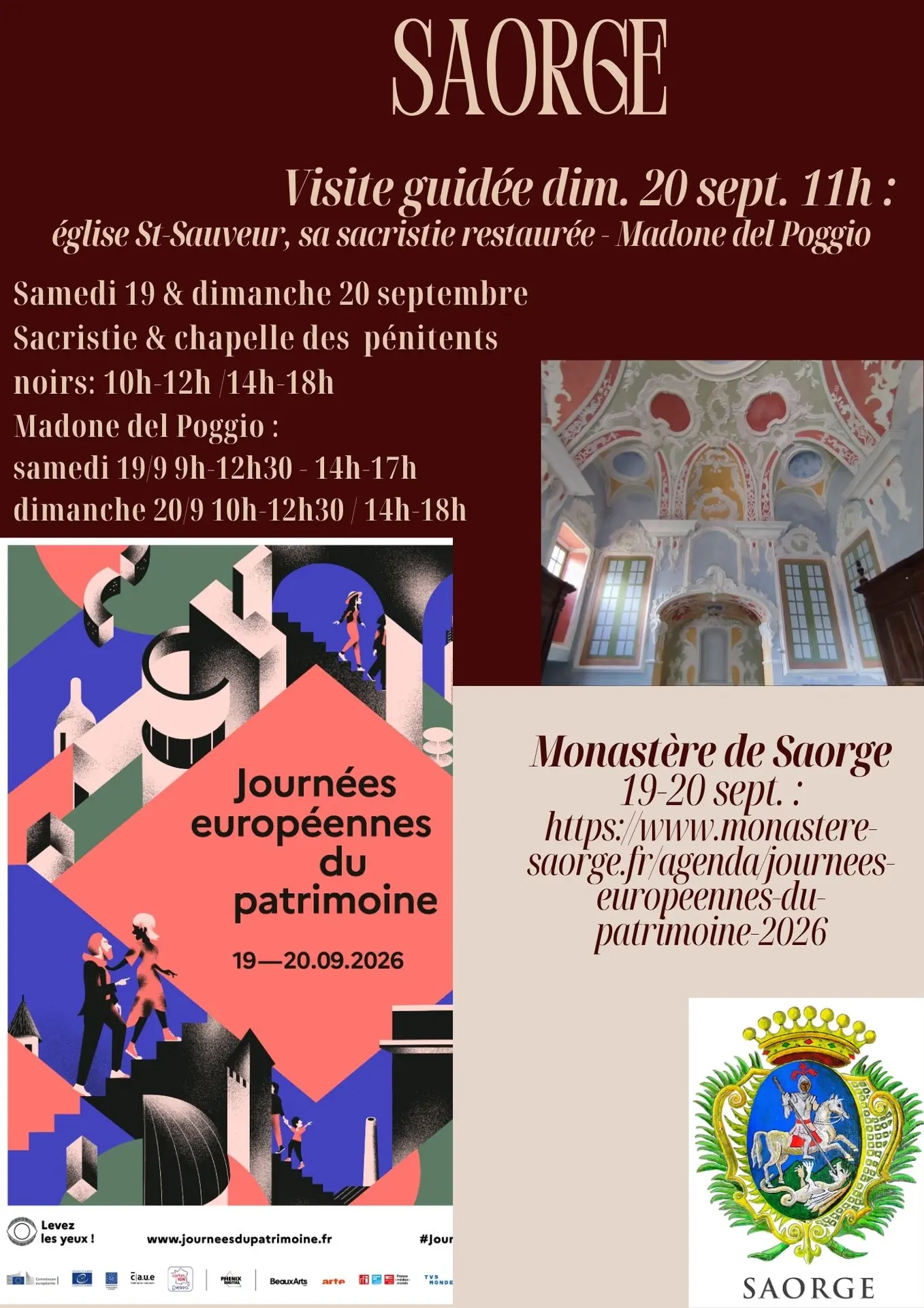 Journées européennes du patrimoine 2026 à SAORGE