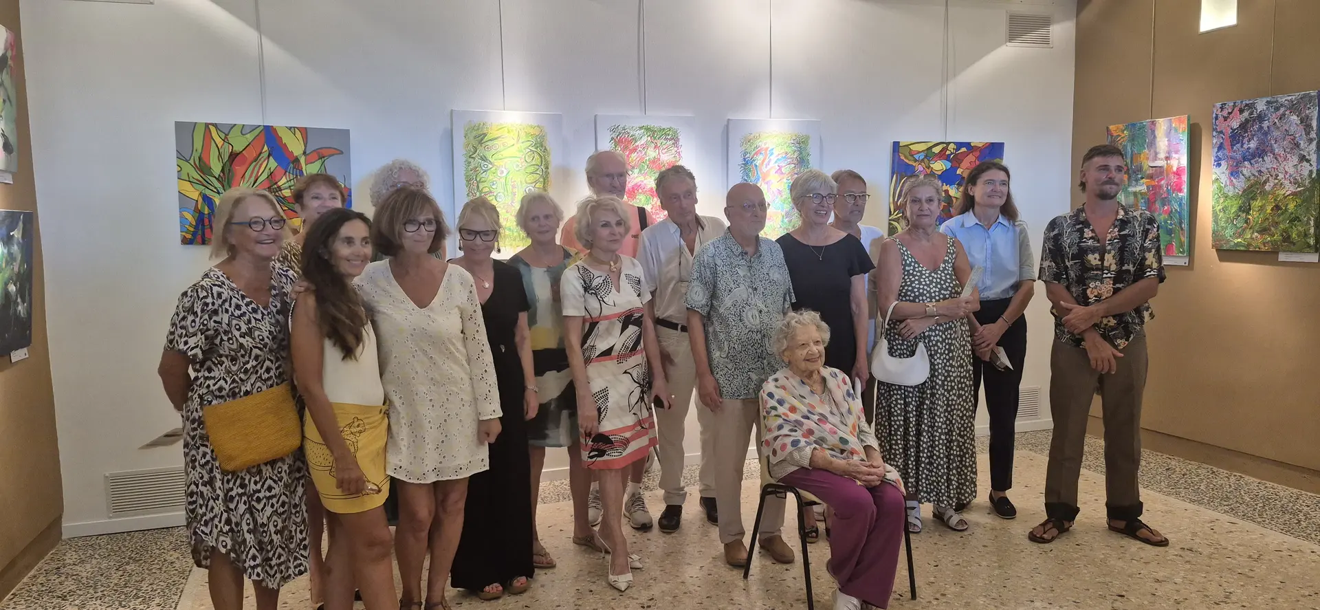 Les artistes lors du vernissage