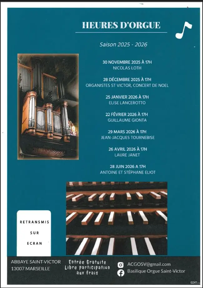 Concerts d'orgue à St Victor