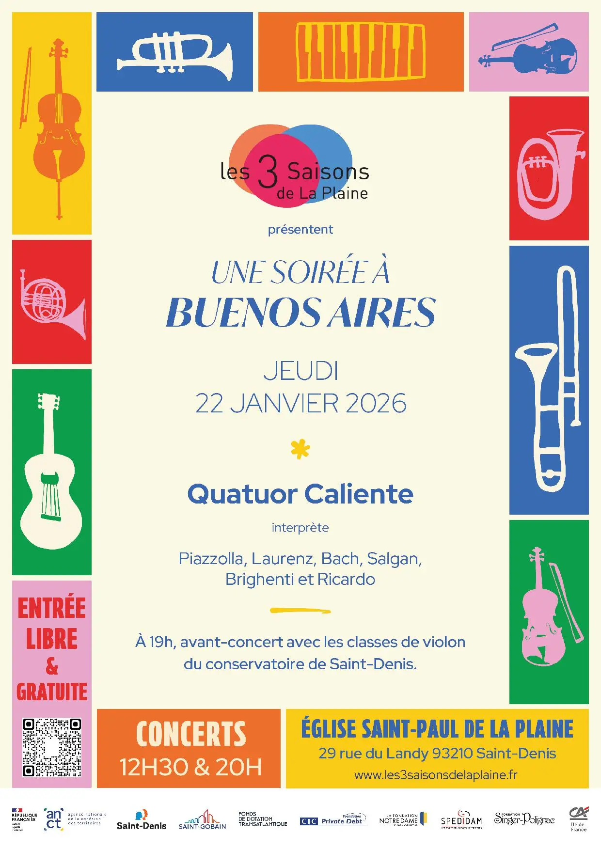 Concert - Une soirée à Buenos Aires - Quattuor caliente_Saint-Denis