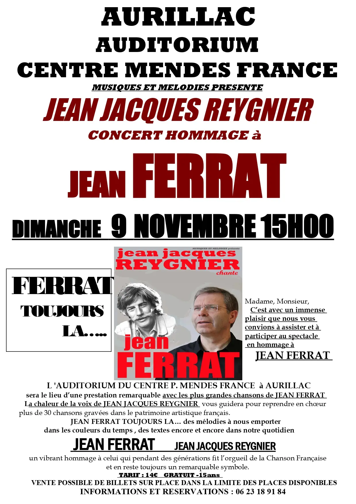 Concert Jean-Jacques Reygnier : Hommage à Jean Ferrat