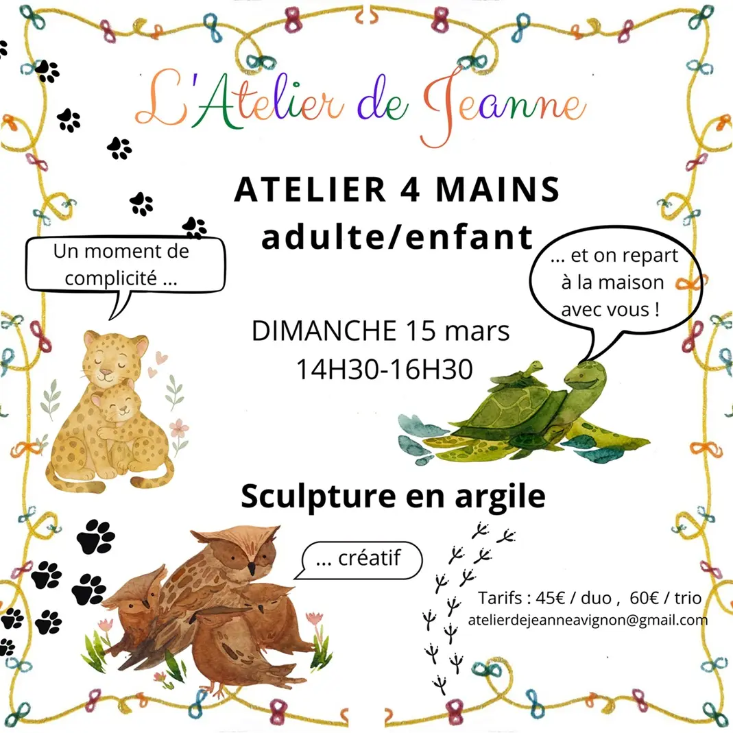 Atelier 4 ou 6 mains adulte/enfant_Avignon