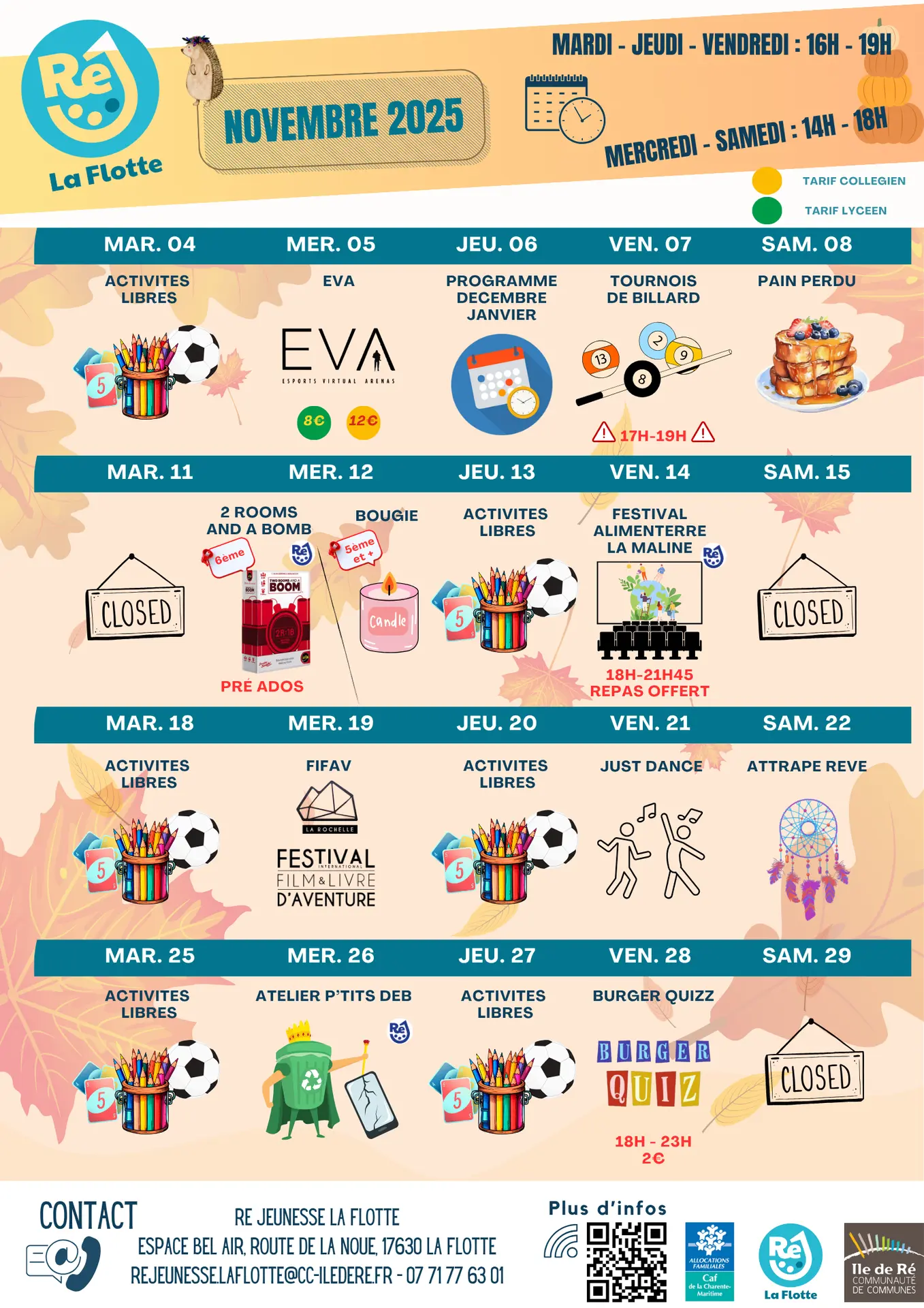 Animaciones Ré Jeunesse en La Flotte - Noviembre_La Flotte