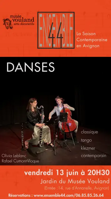 Danses par l'Ensemble 44, duo clarinette / violoncelle