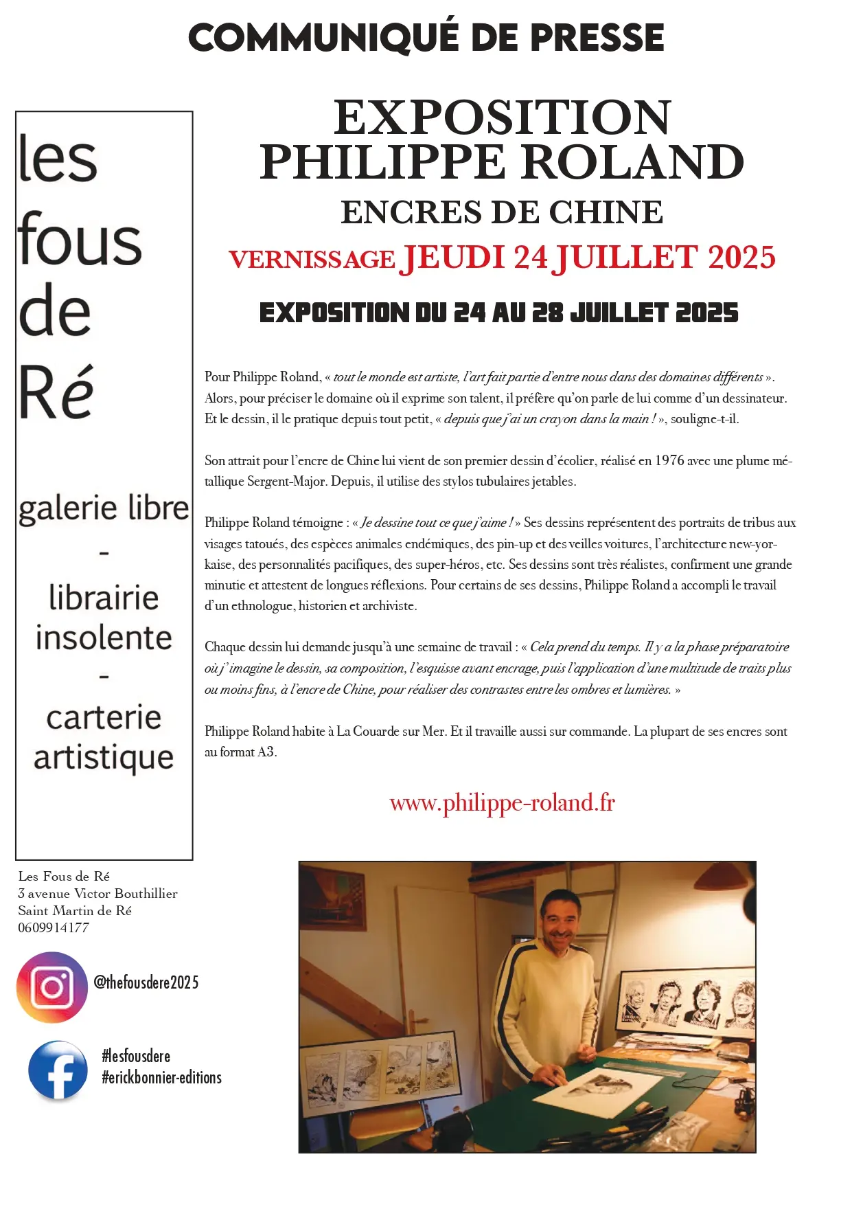 Exposition Philippe Rolland - Encres de Chine chez Les Fous de Ré_Saint-Martin-de-Ré