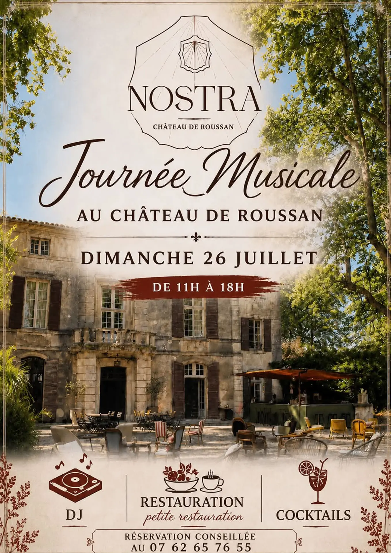 Affiche journee musicale chateau de roussan - nostra à Saint-Rémy-de-Provence