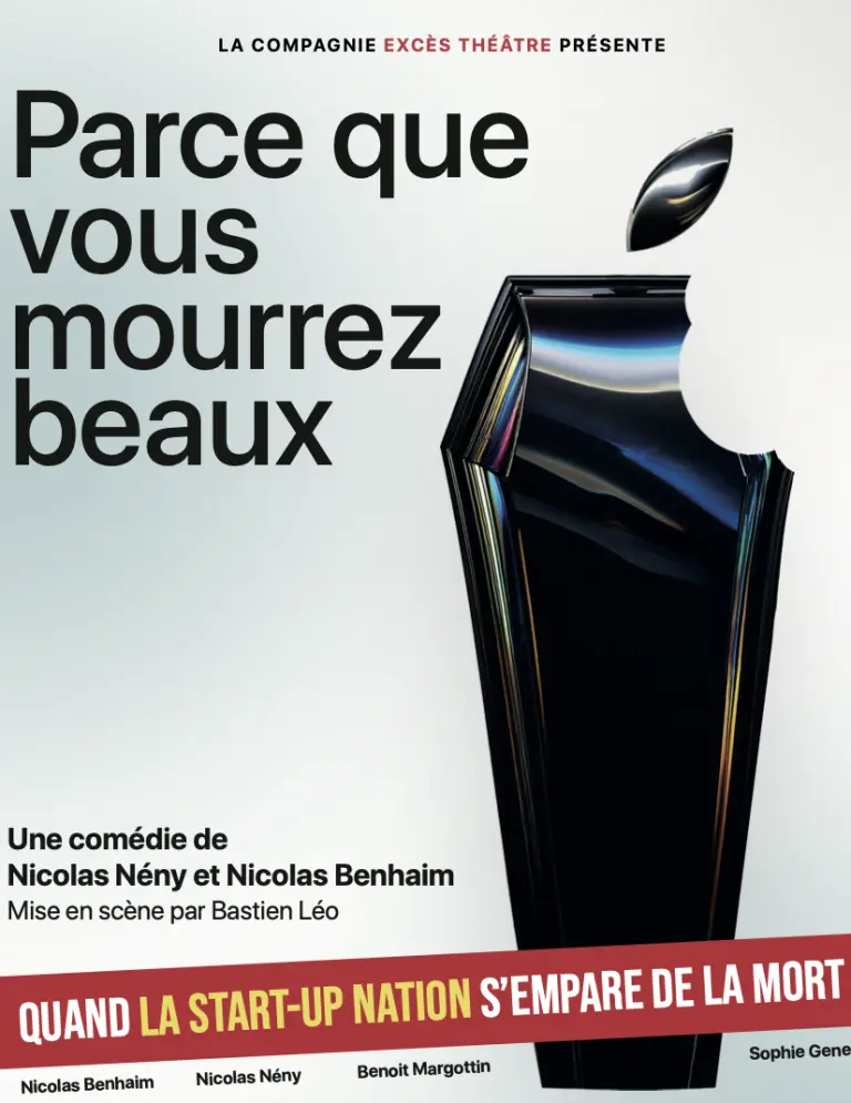 affiche de la pièce avec un cercueil