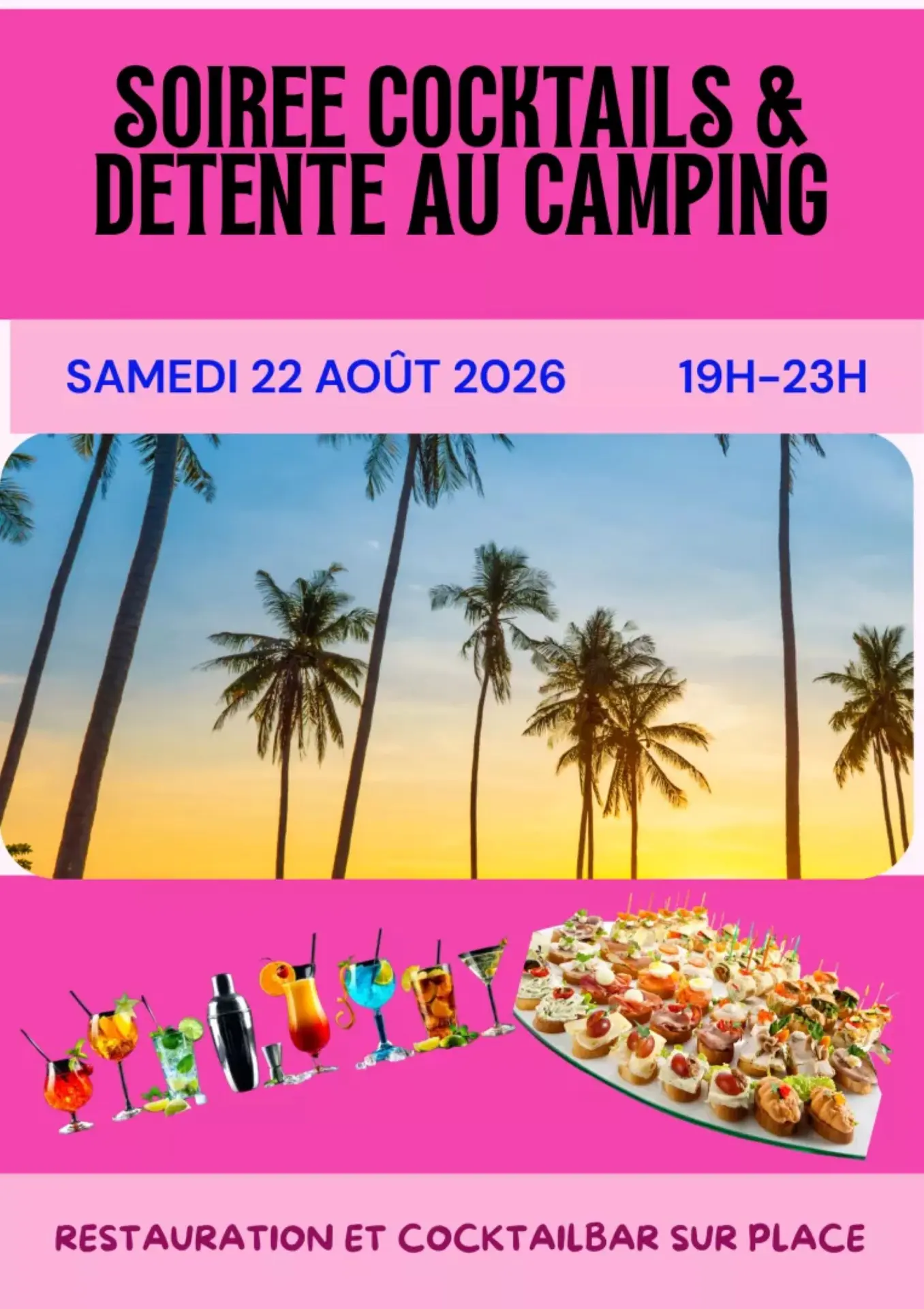 Soirée cocktails et détente au camping_Sarrians