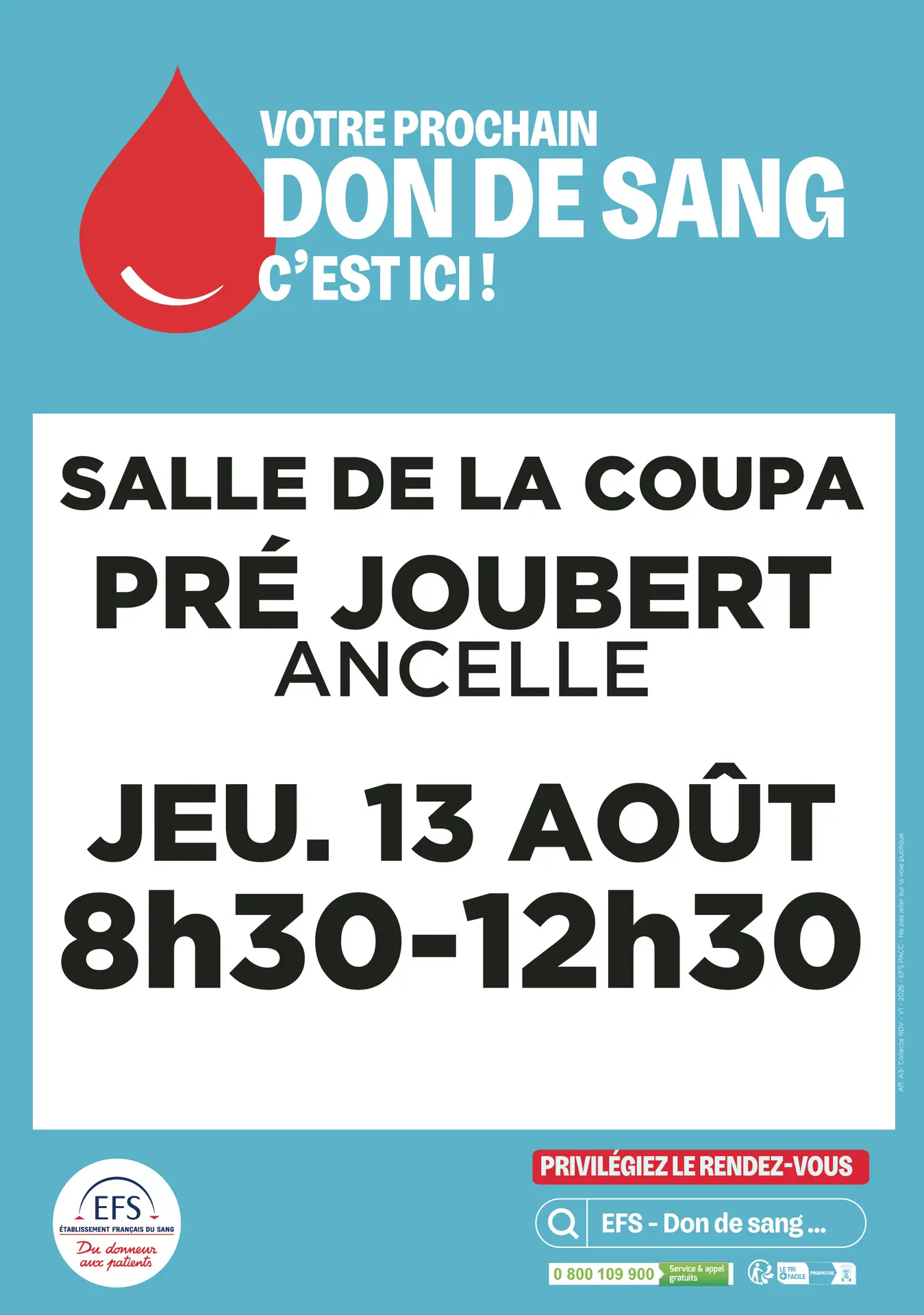 Don de sang à Ancelle