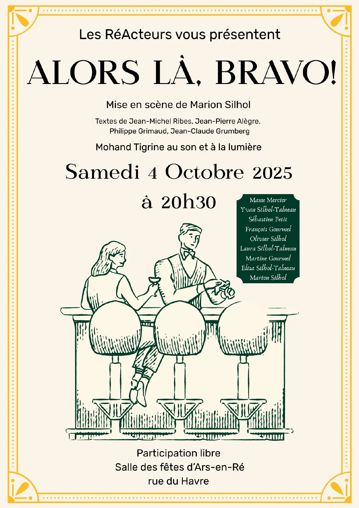 Affiche de la représentation du 4 octobre