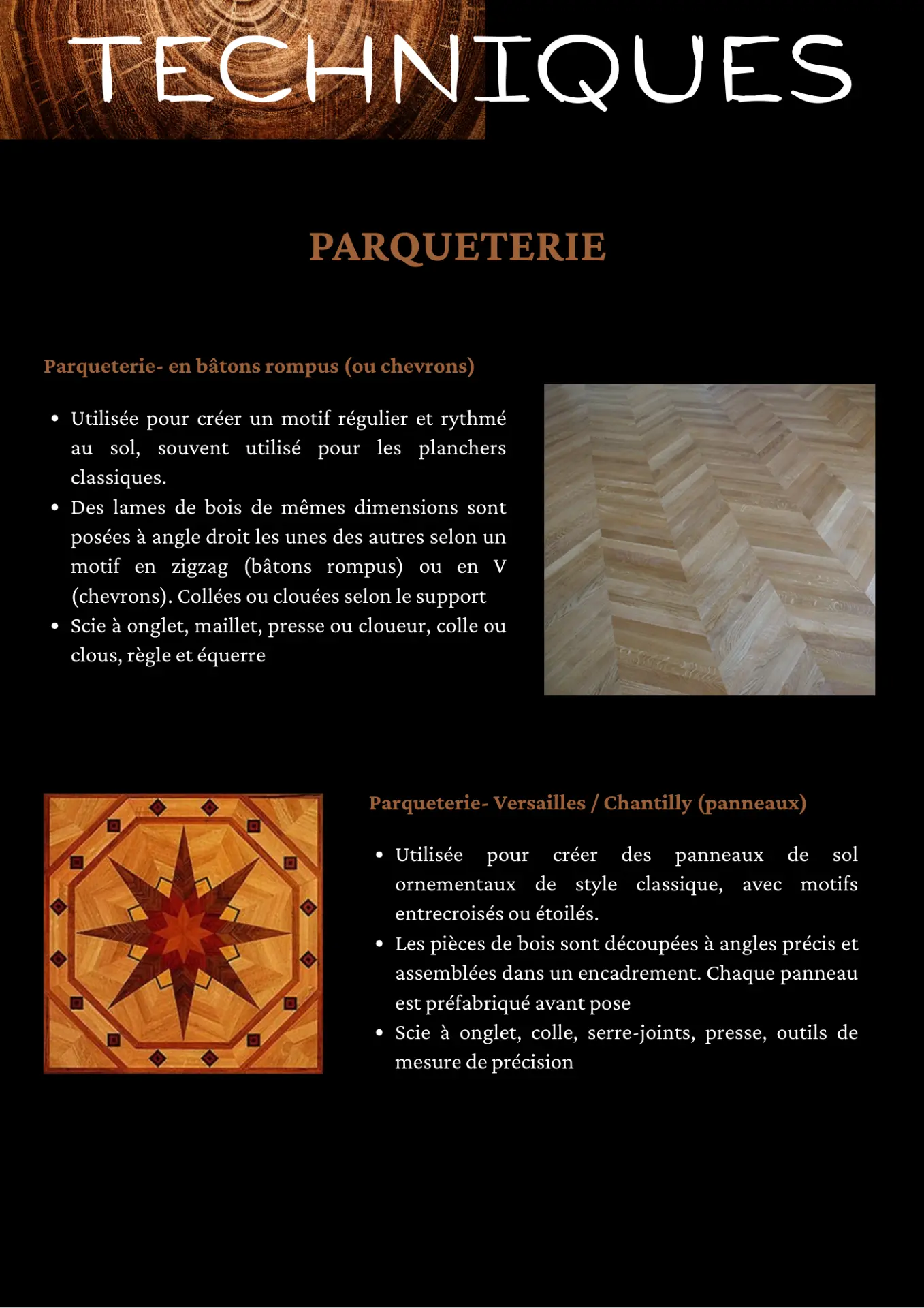 Techniques en parqueterie