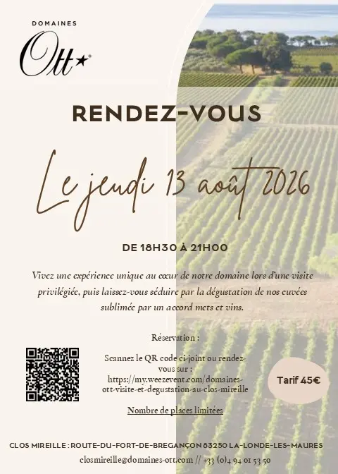 Expérience unique au Clos Mireille le 13 août