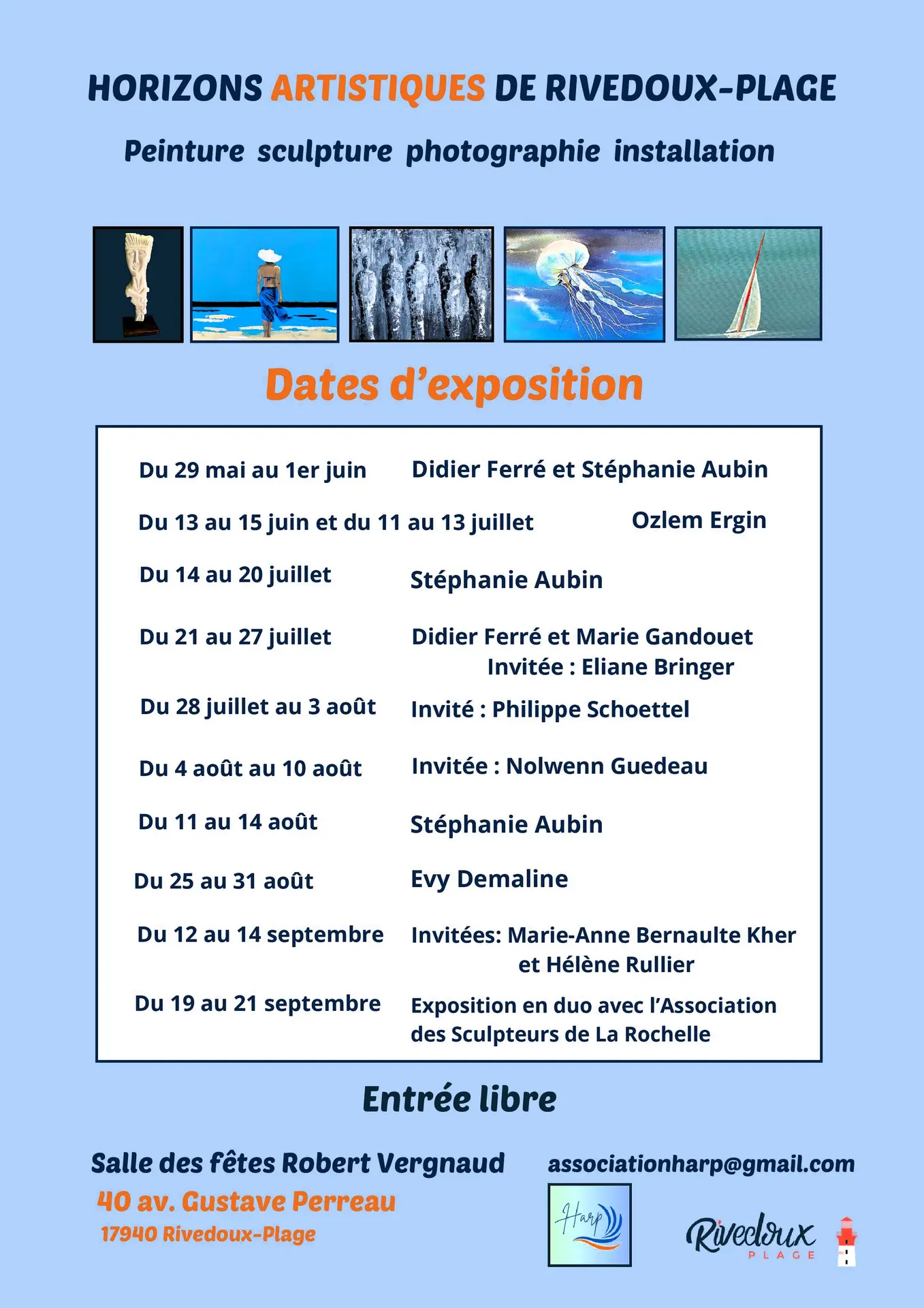 Expositions 2025 Horizons Artistiques de Rivedoux-Plage