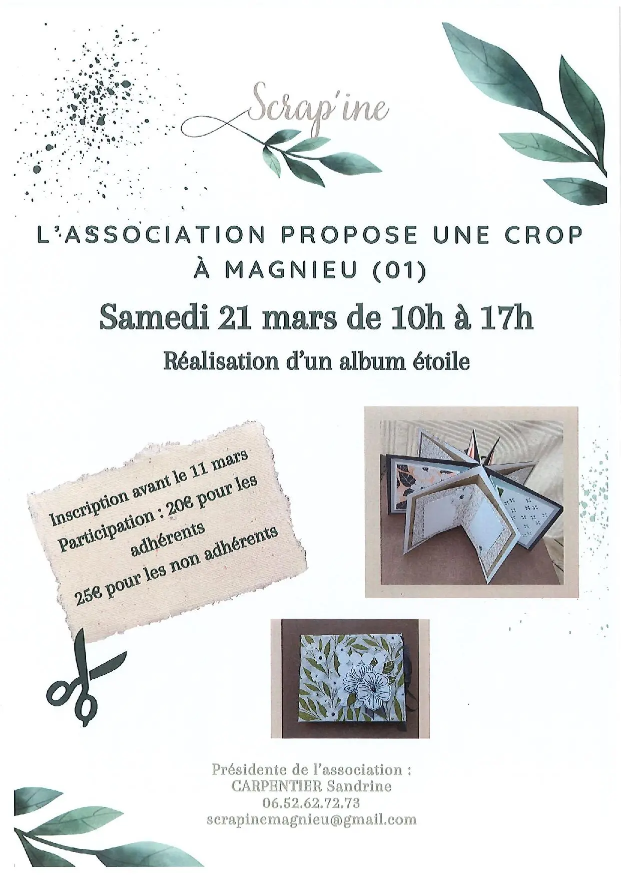 Atelier de scrapbooking : réalisation d'un album étoile_Magnieu