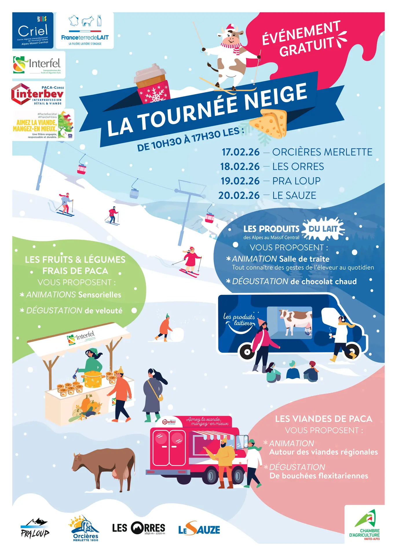 Tournée Neige : découvrir les filières laitières, viandes, fruits & légumes frais_Les Orres