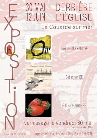 Affiche pour Exposition de Corinne ALEXANDRE, Sébastien BE et Gilles CHARRIERE_La Couarde-sur-Mer
