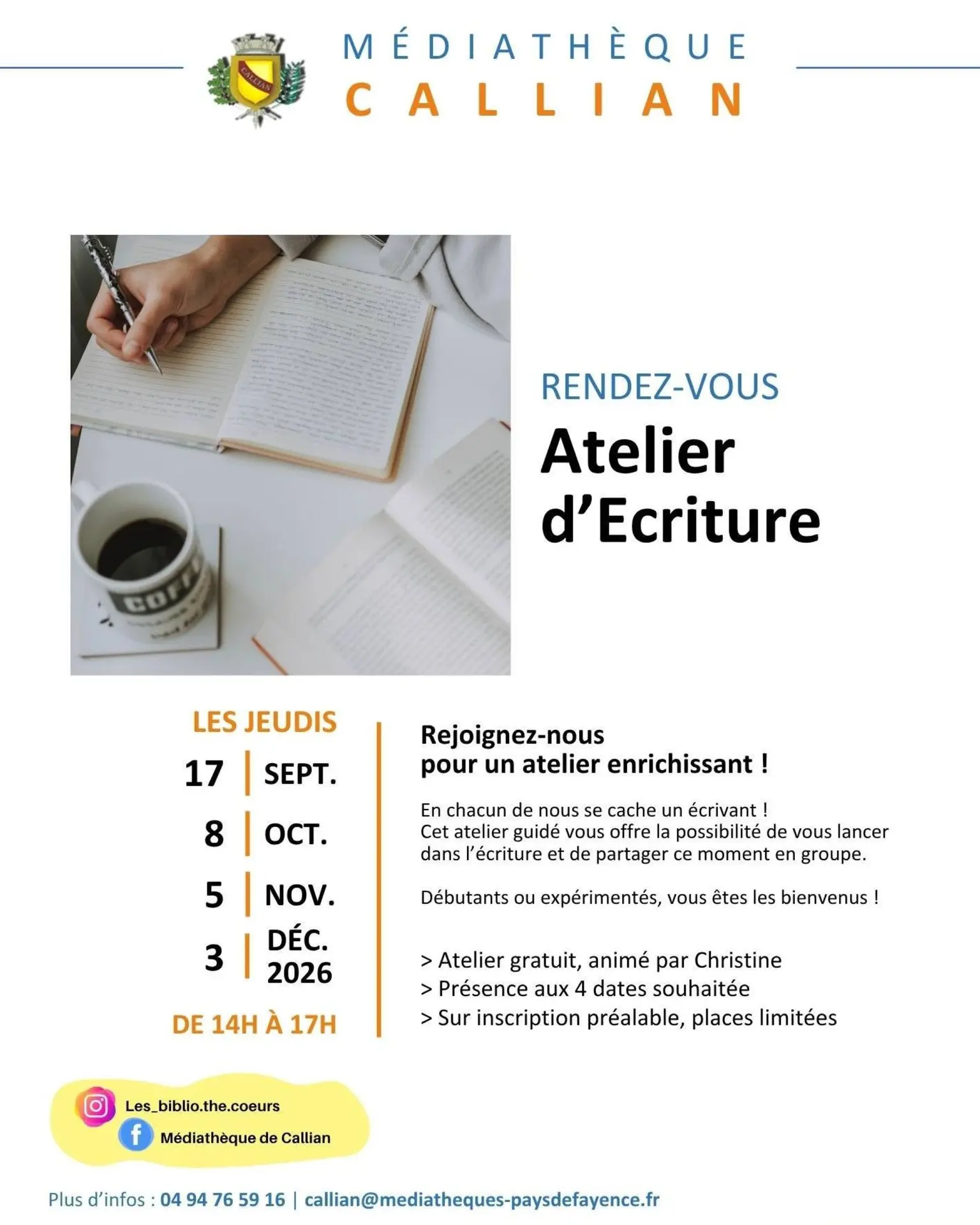 ateliers d'écriture