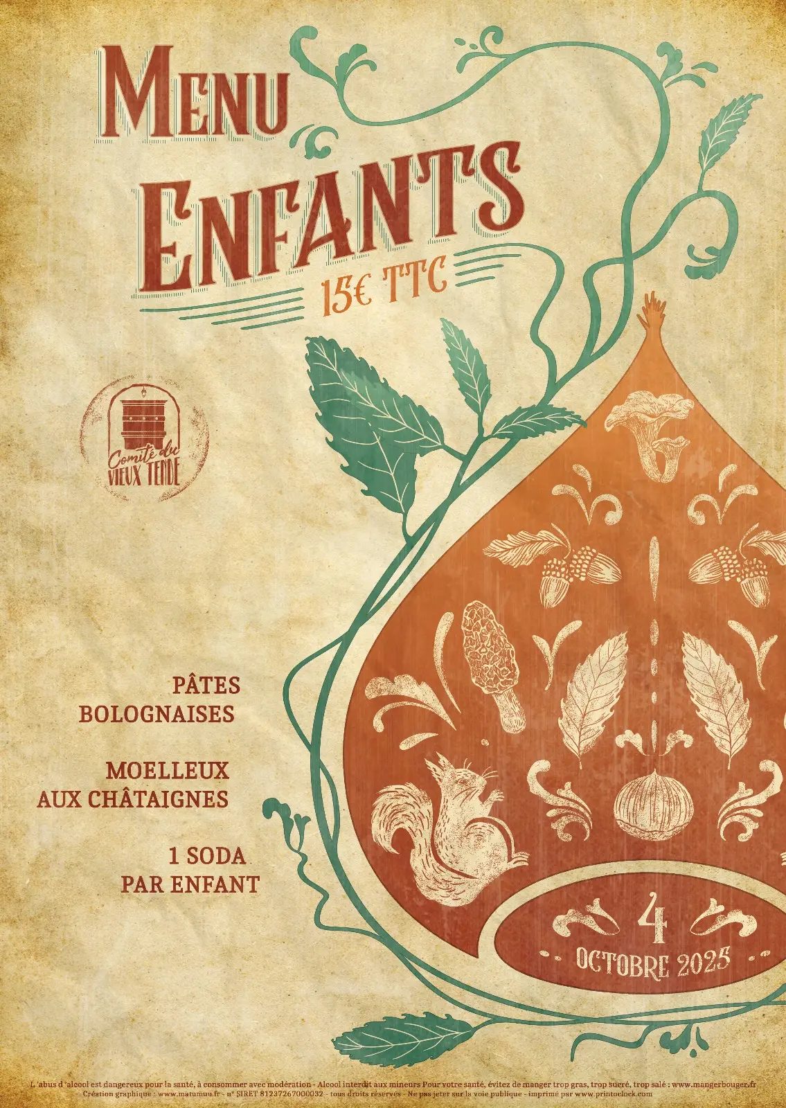 Menu enfant 2025