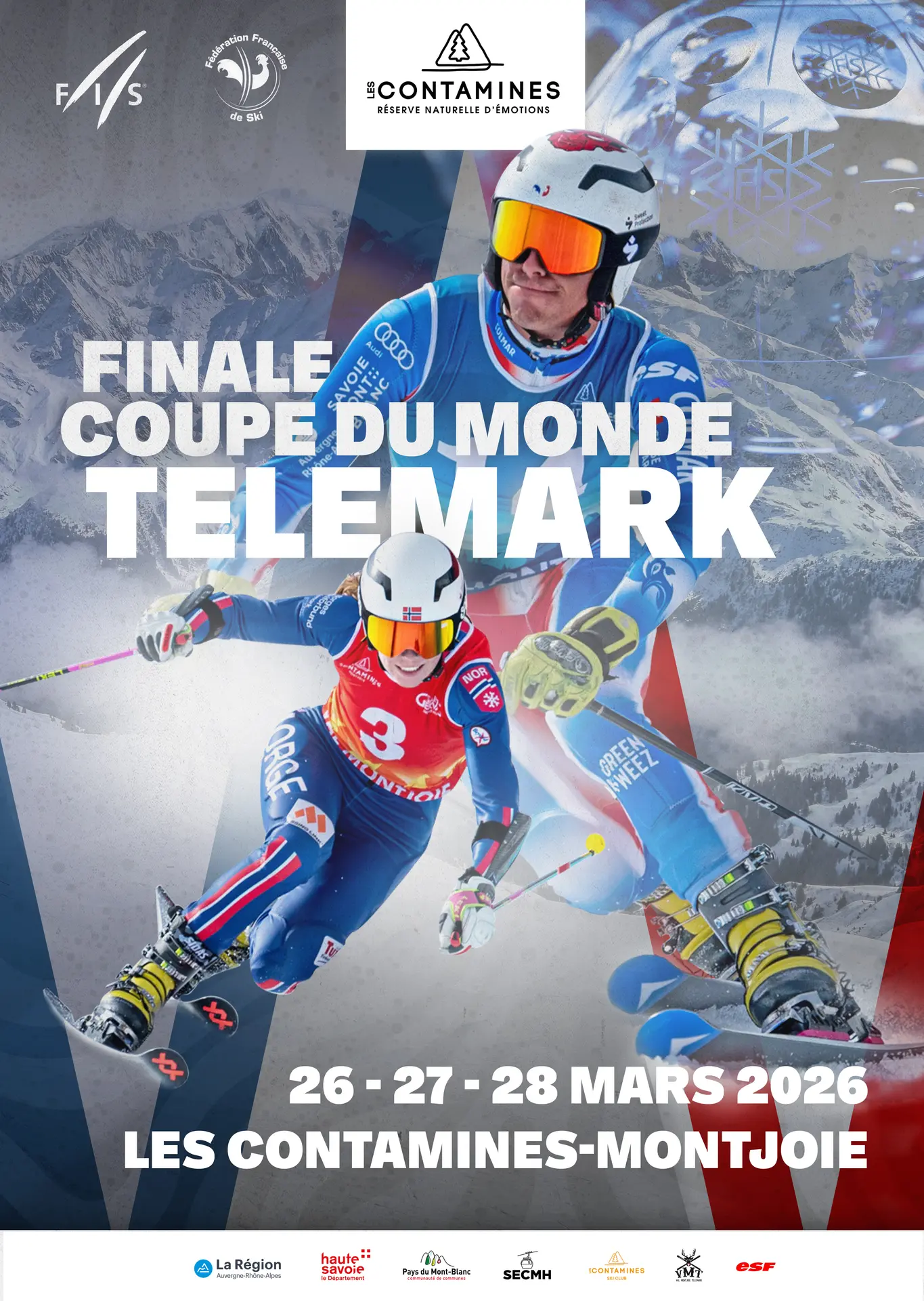 Affiche championnats du monde de telemark - Les Contamines-Montjoie - mars 2025