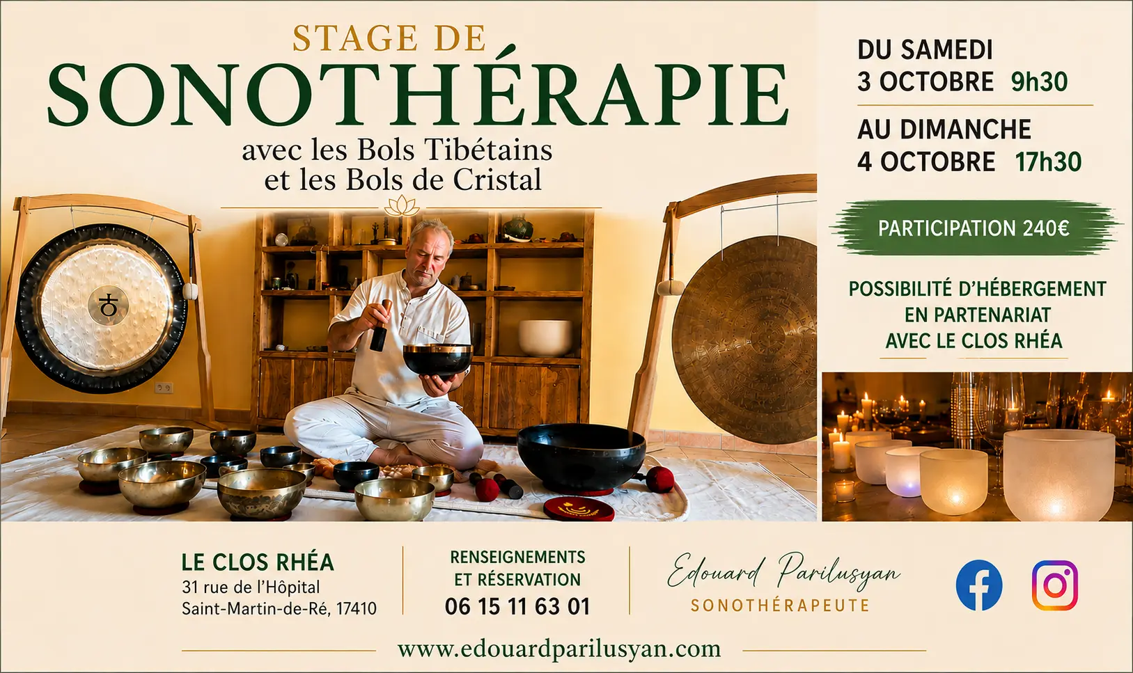 Stage avec des bols tibétains