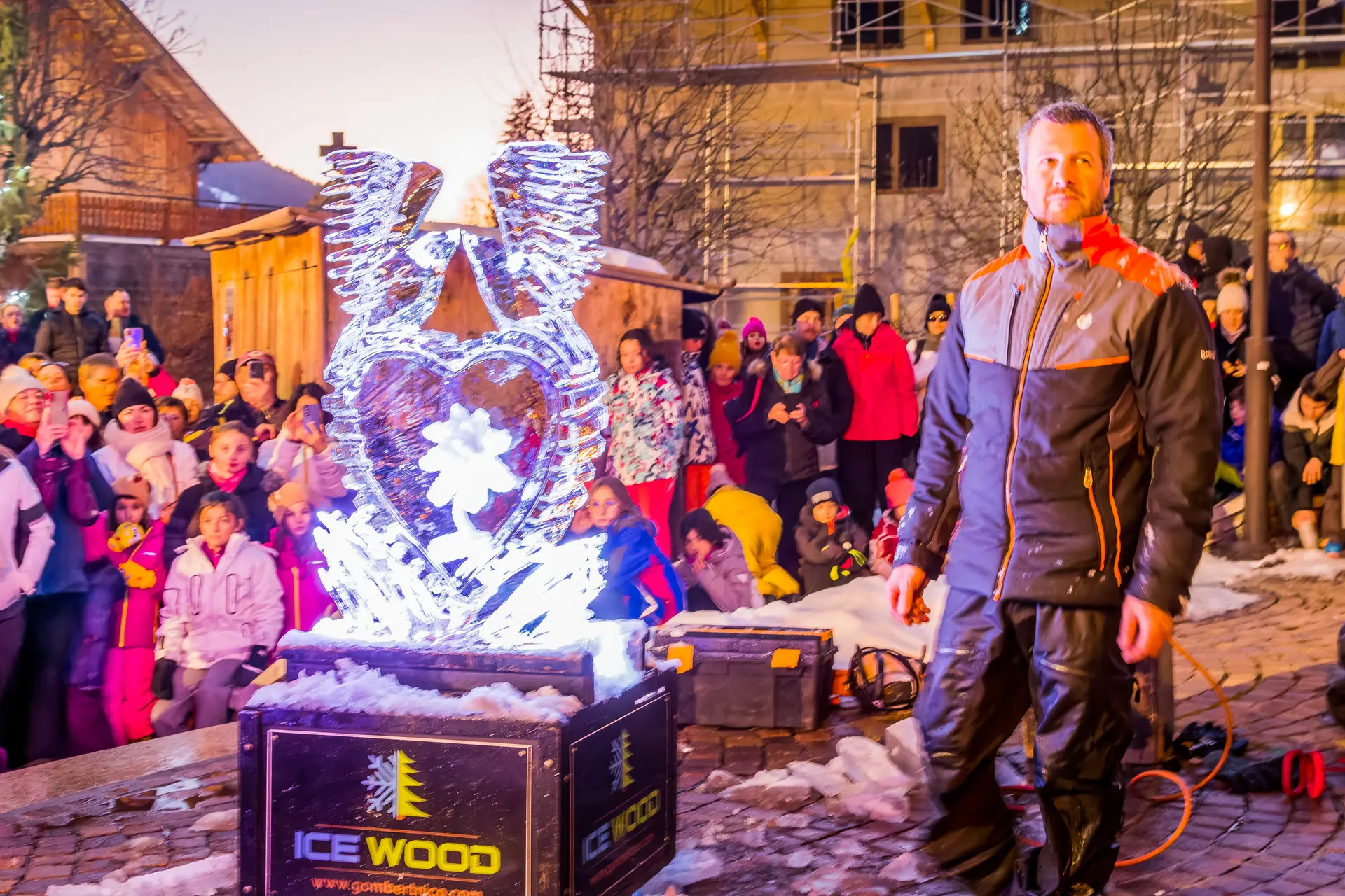 Show de sculpture sur glace à Praz sur