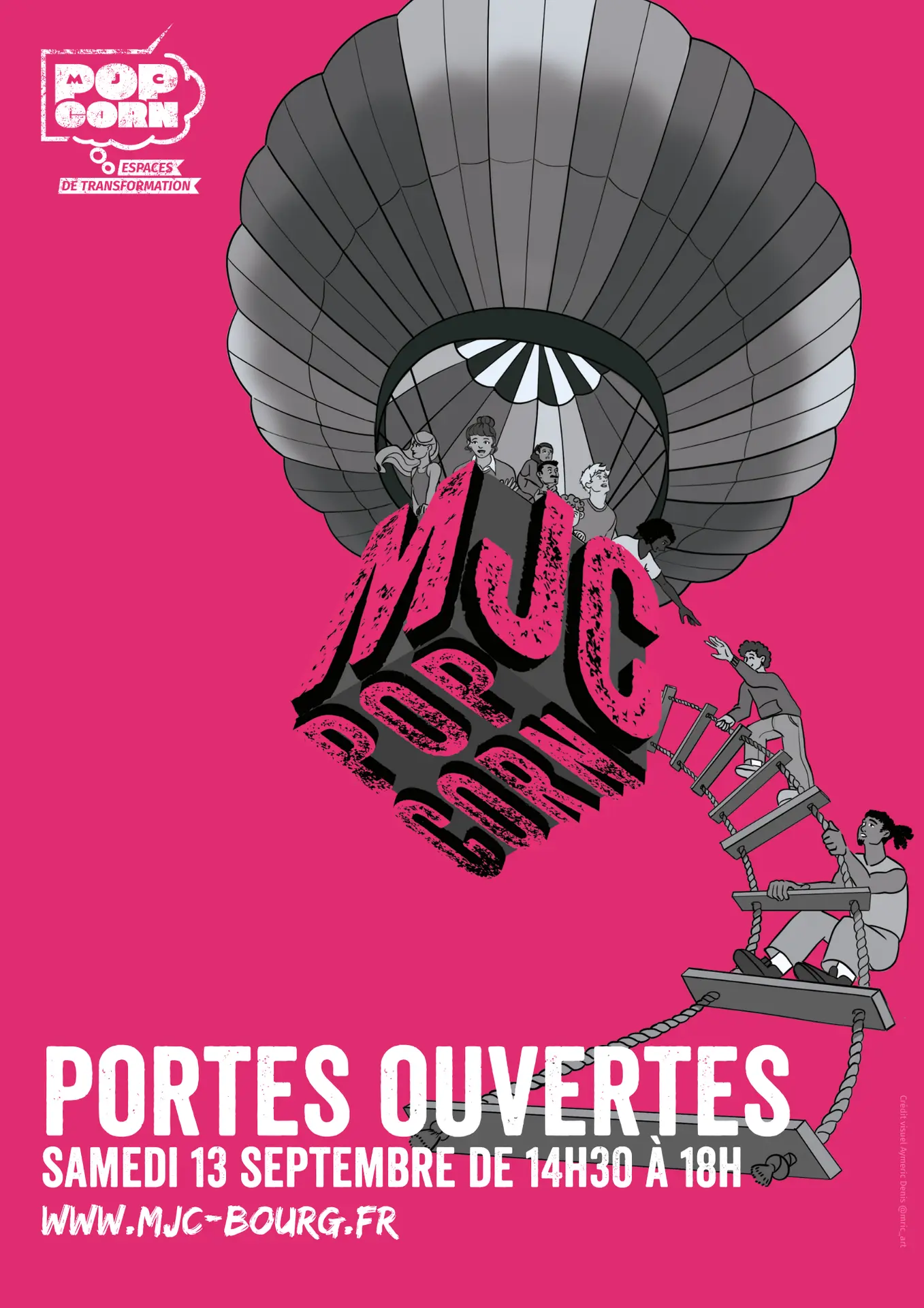 Visuel pour les portes ouvertes MJC Pop-Corn