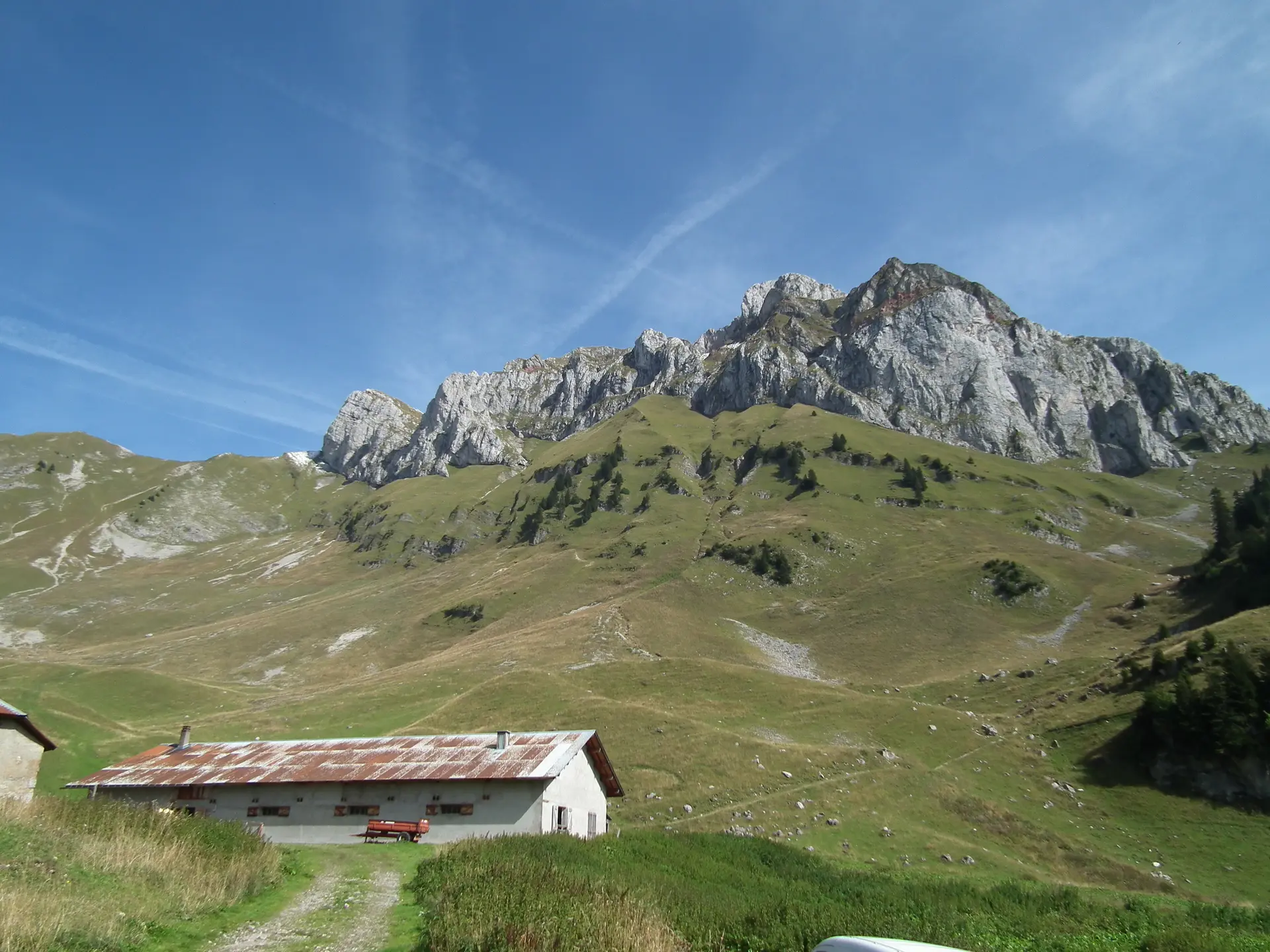 Vue sur les Cornettes depuis le hameau de Bise