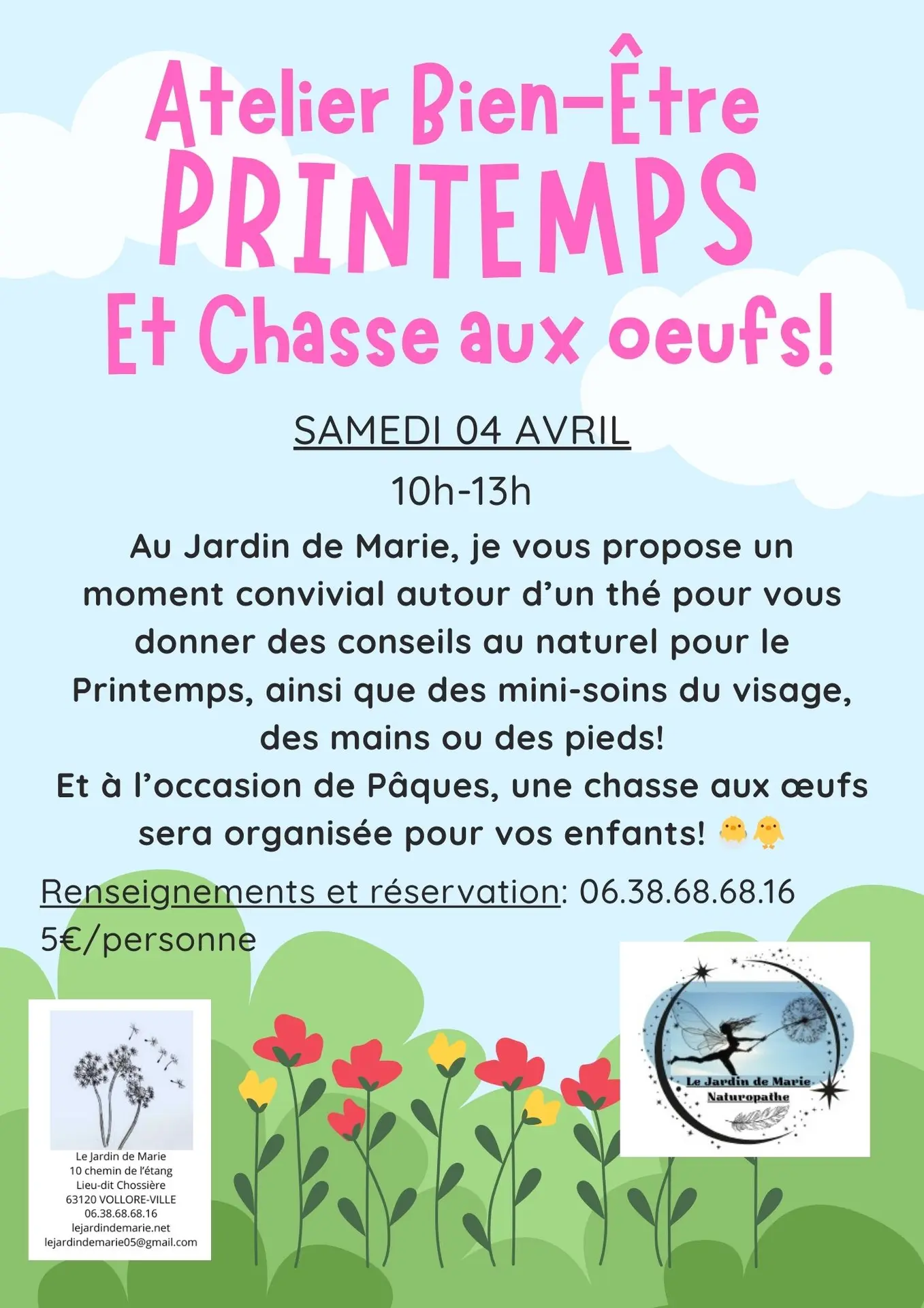 Convivialité autour d'un thé pour des conseils au naturel et chasse aux oeufs pour les plus jeunes