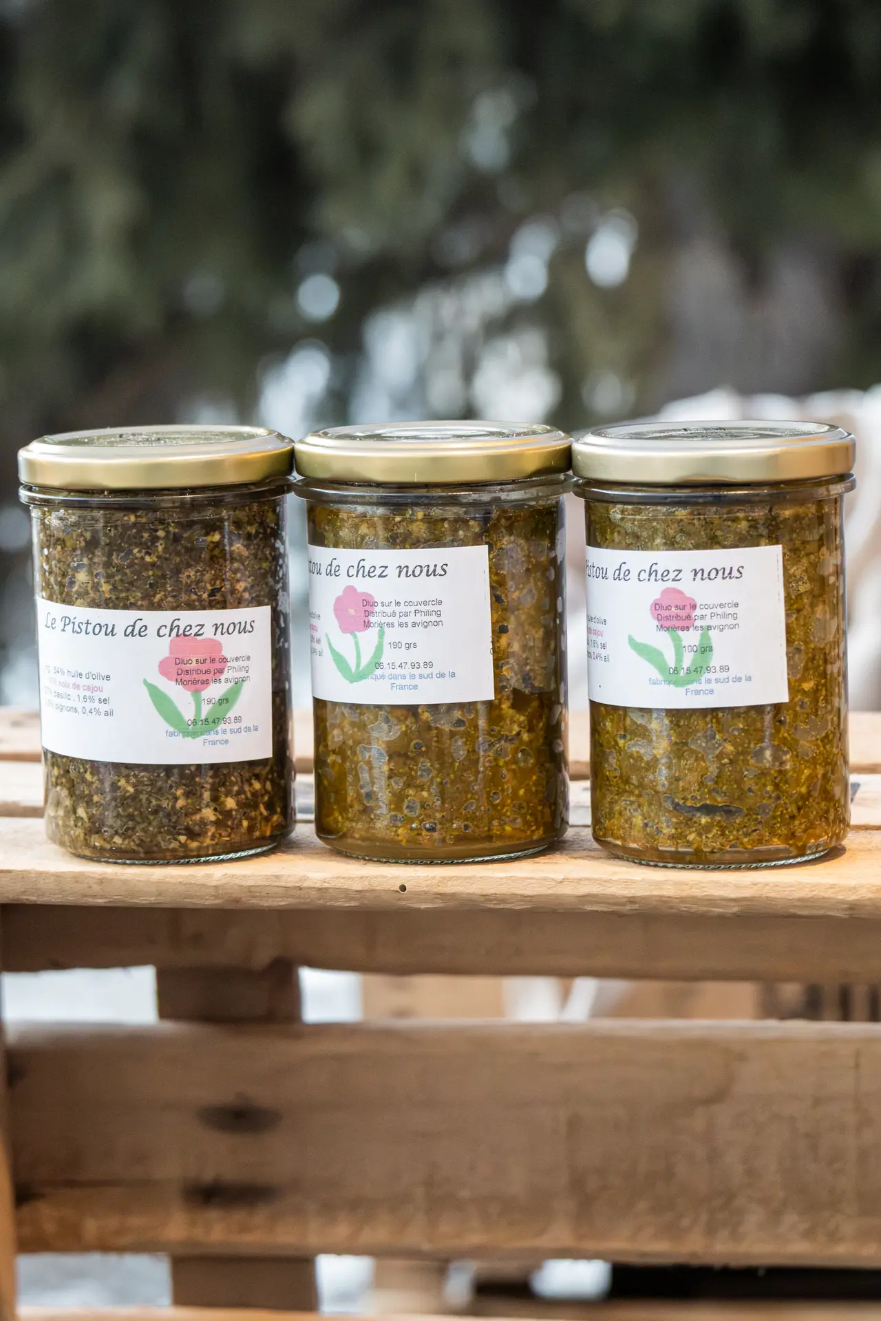 Kraam met lokale producten op de markt van Flaine