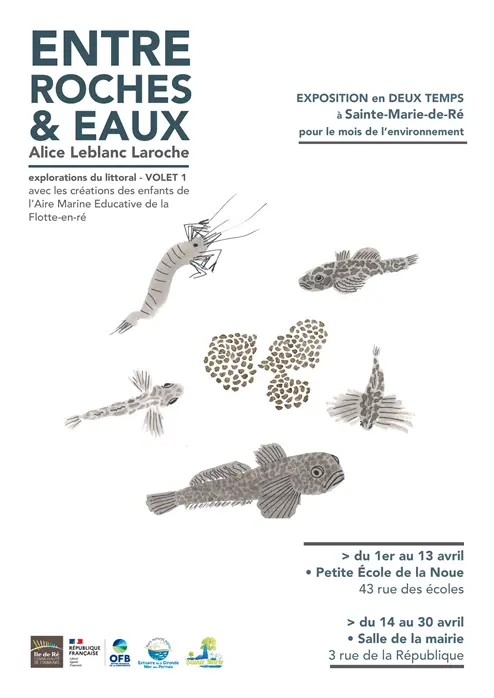 Affiche avec animaux marin et informations sur l'exposition