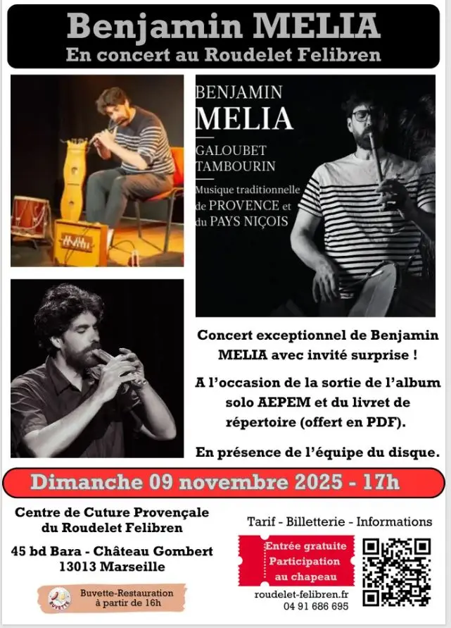 Concert de Benjamin Melia au Roudelet Felibren