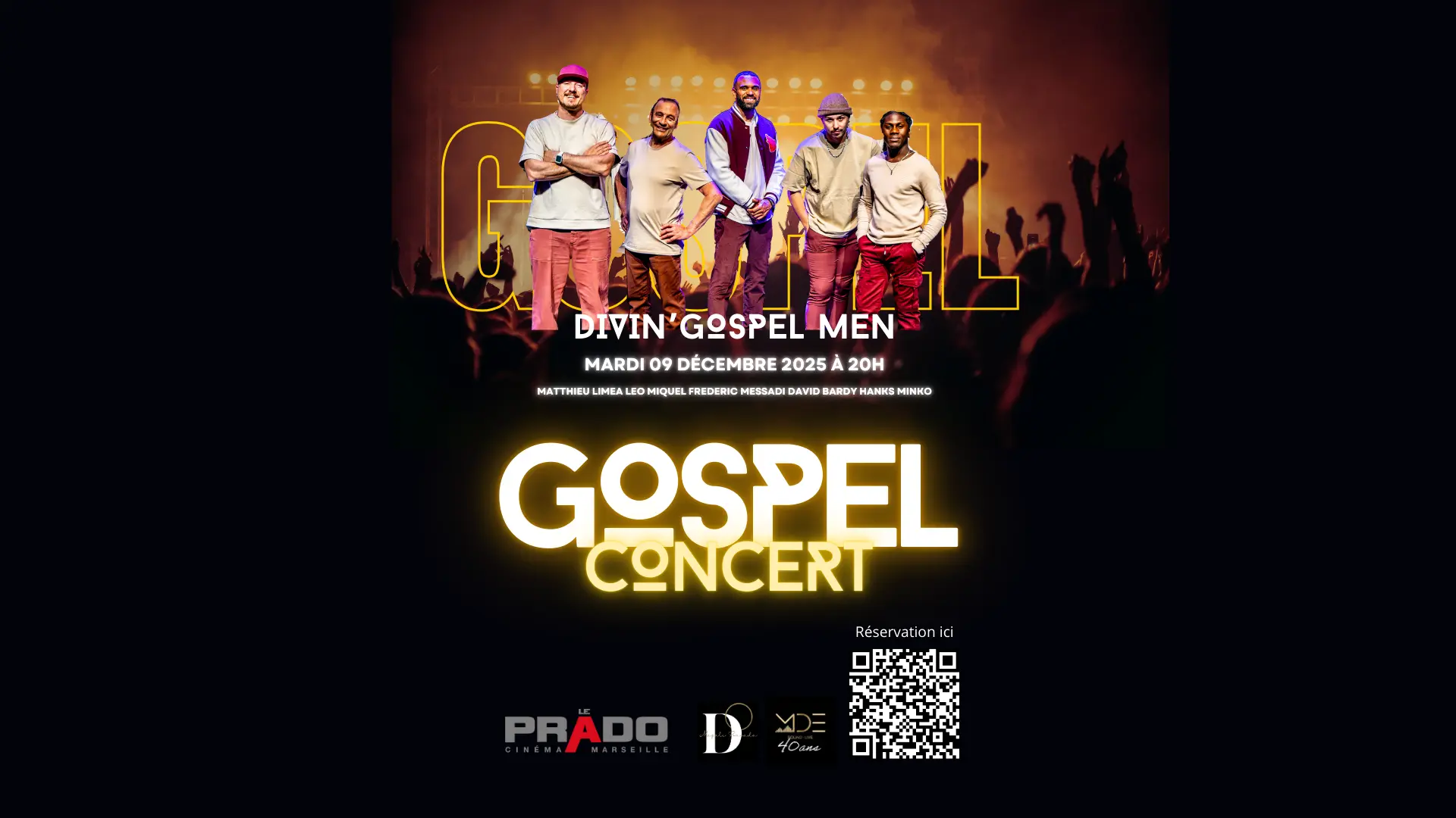 Concert au cinéma Prado Divin'Gospel Men