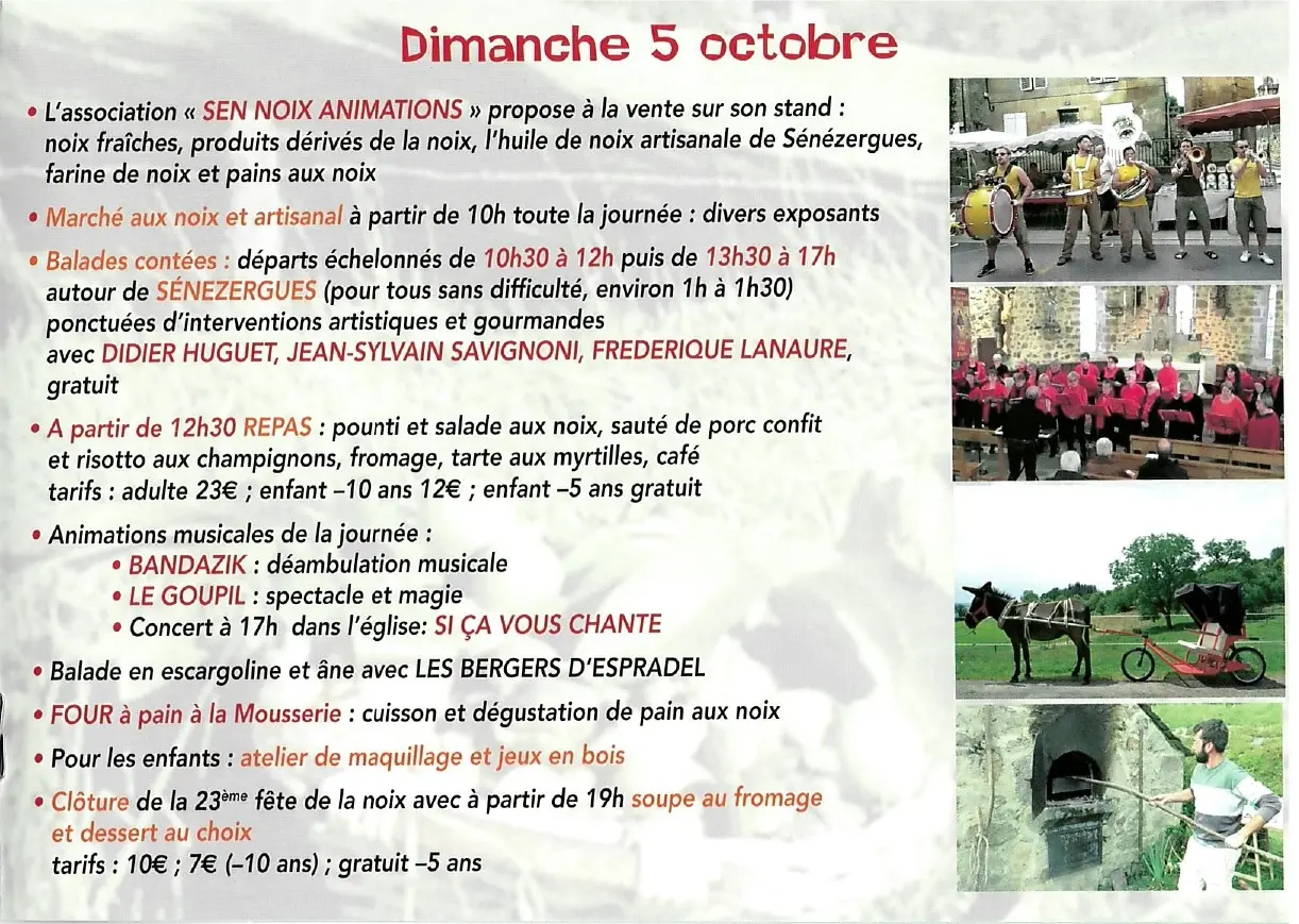 Programme du dimanche