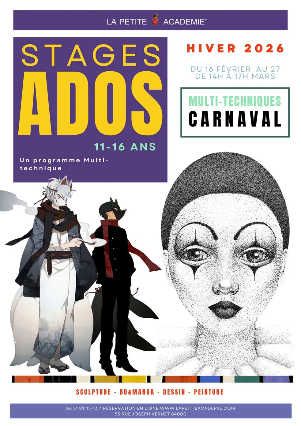 Stages ados à La Petite Académie durant les vacances d'hiver_Avignon