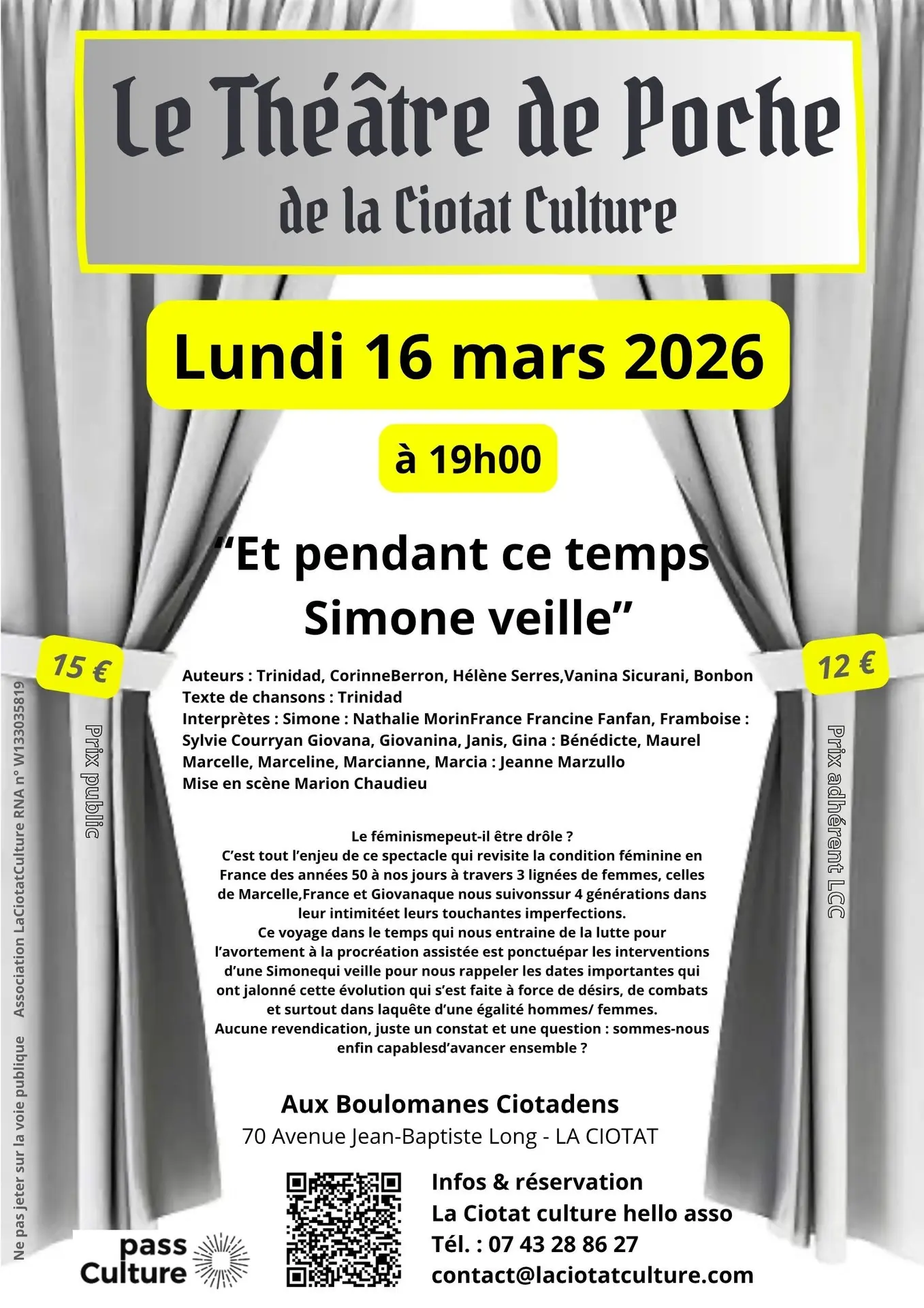 Théâtre de Poche - Et Pendant ce Temps Simone Veille