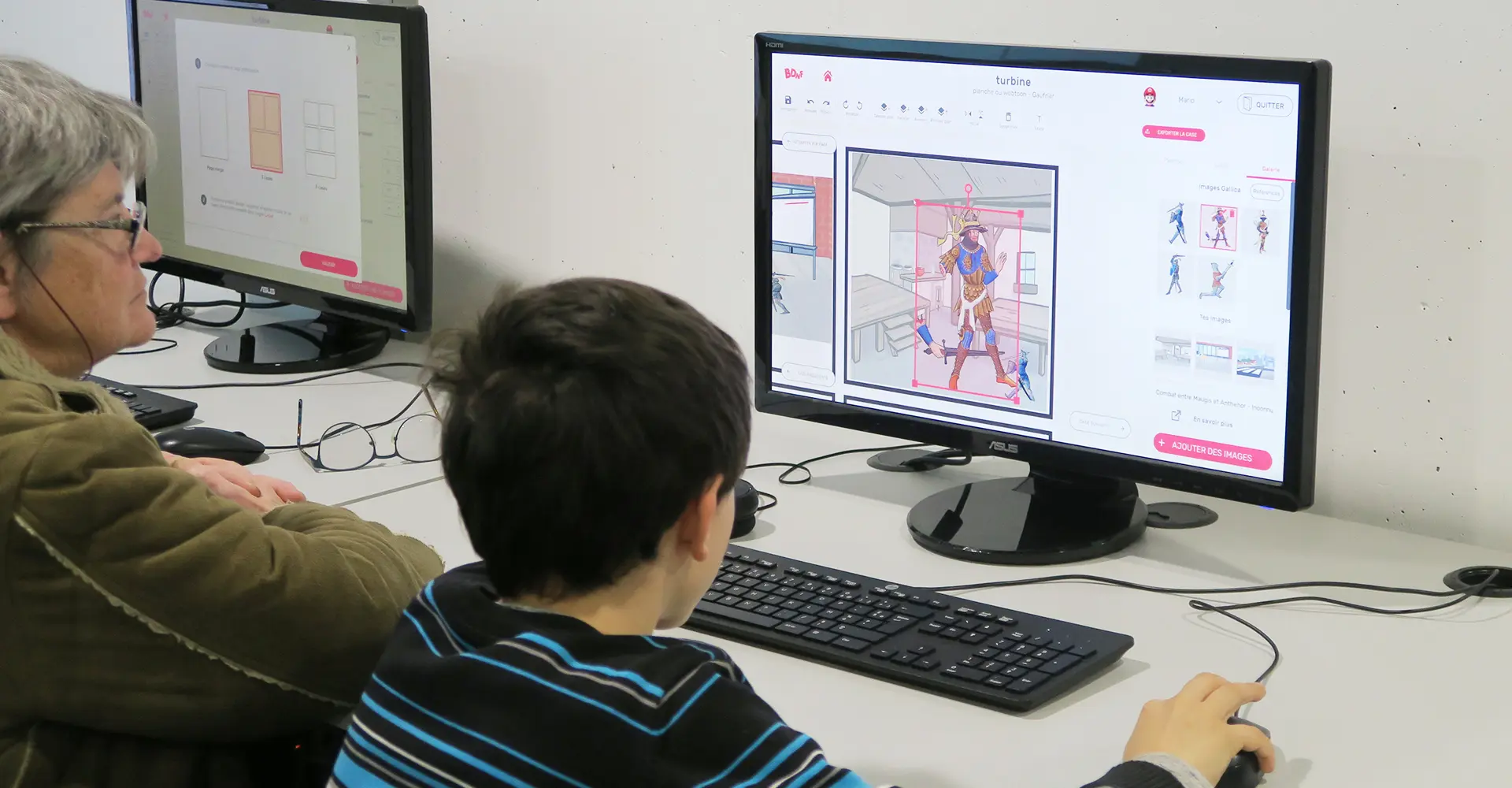 Un enfant crée sa BD en ligne